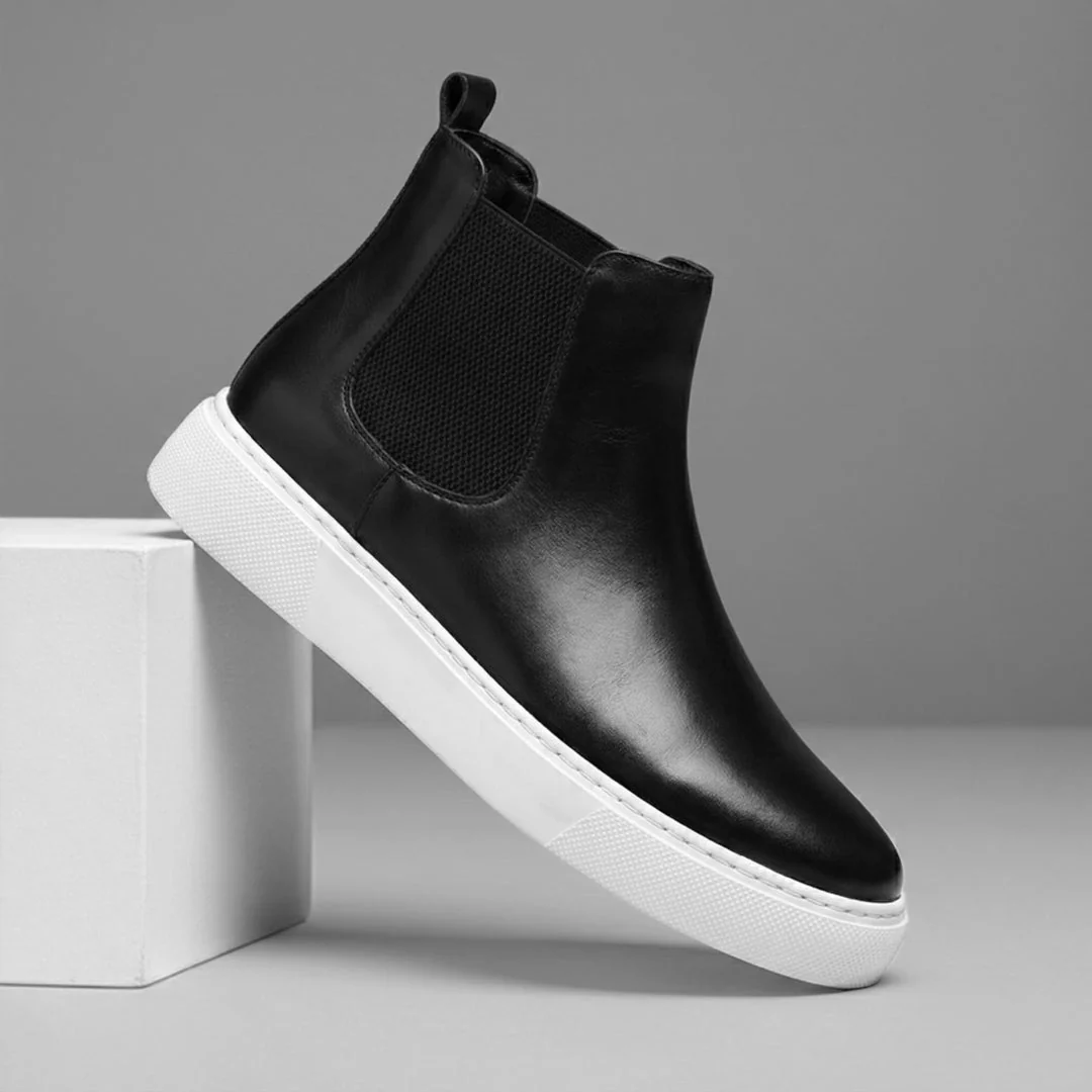 Boots Homme Noir en Cuir - Semelles Tres Confortable - Image 4