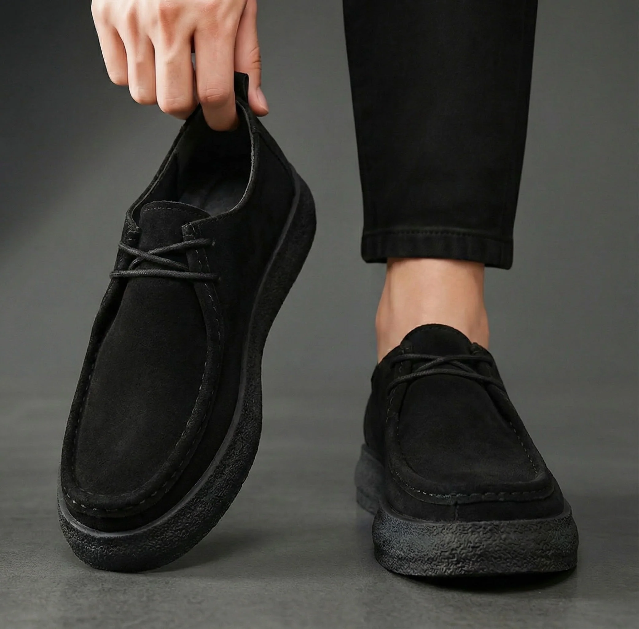 FLANCO VELANO - Daim Noir Confortable - Image 3