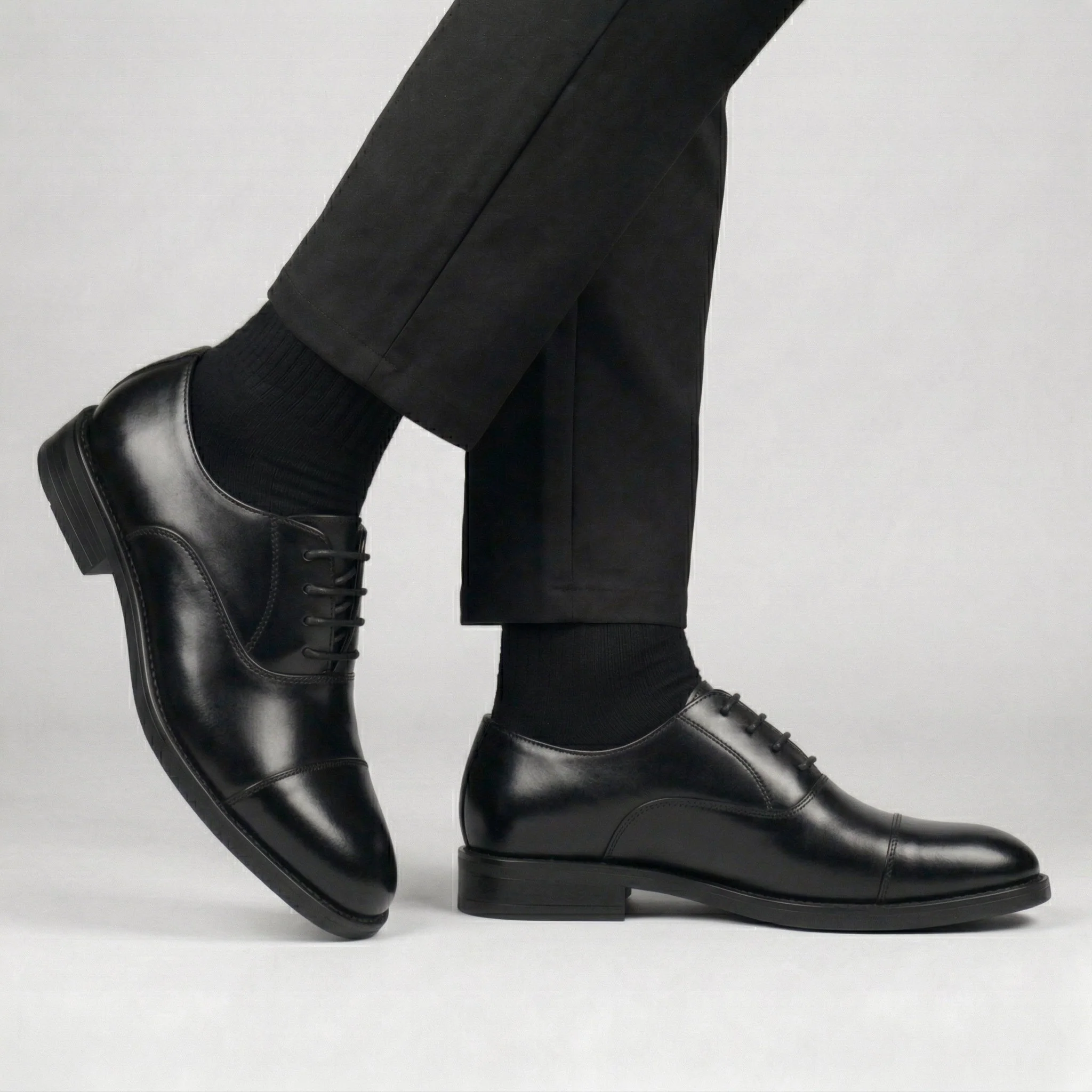 Chaussure Noir Classiques en Cuir Tres Confortable - Image 3