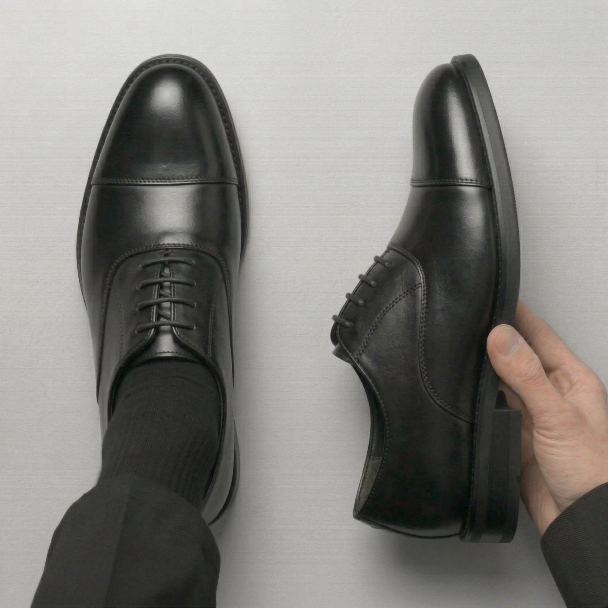 Chaussure Noir Classiques en Cuir Tres Confortable - Image 4