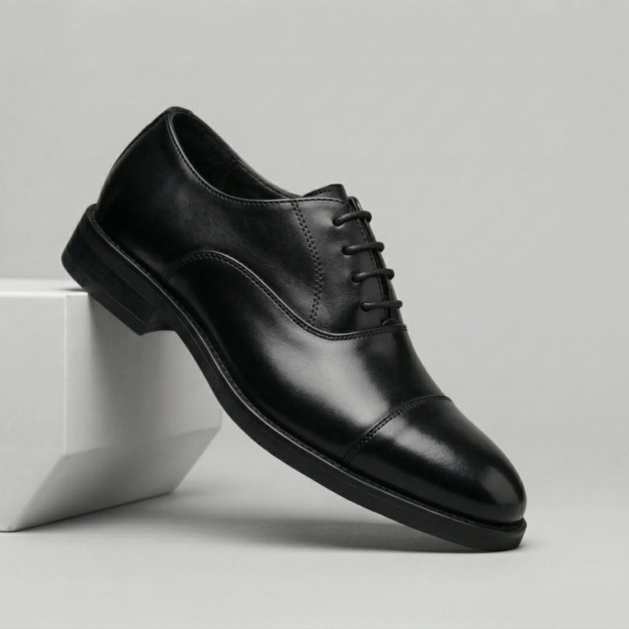 Chaussure Noir Classiques en Cuir Tres Confortable - Image 5