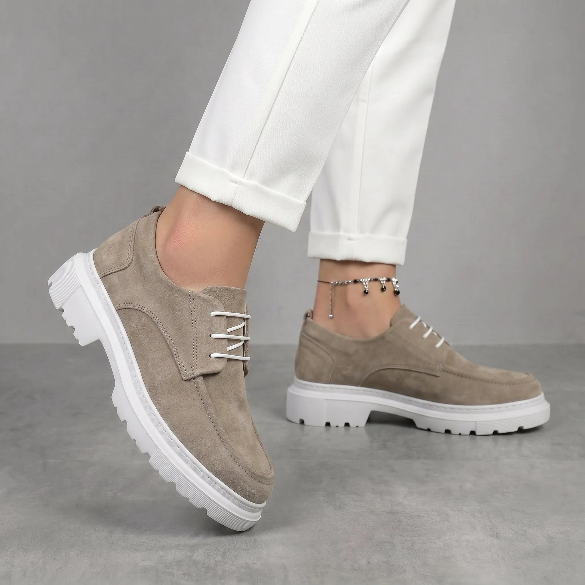 Chaussure Beige Daim Tres Confortable - Femme - Image 2