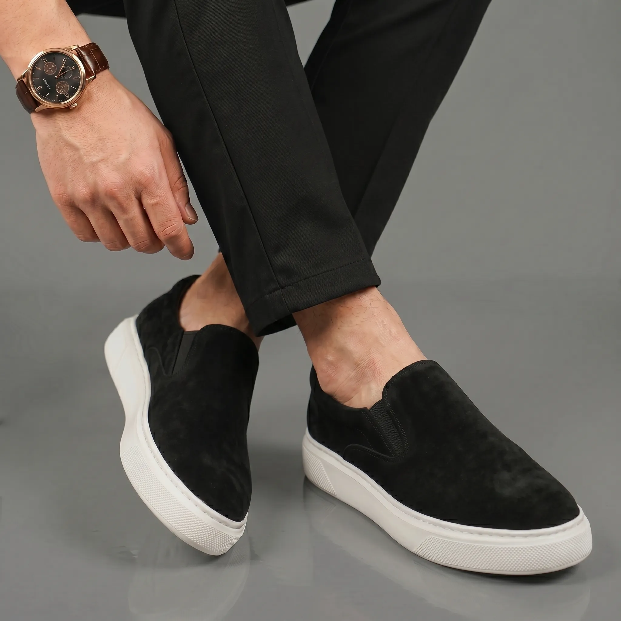 Chaussure Noir en Daim Tres Confortable - Homme - Image 4
