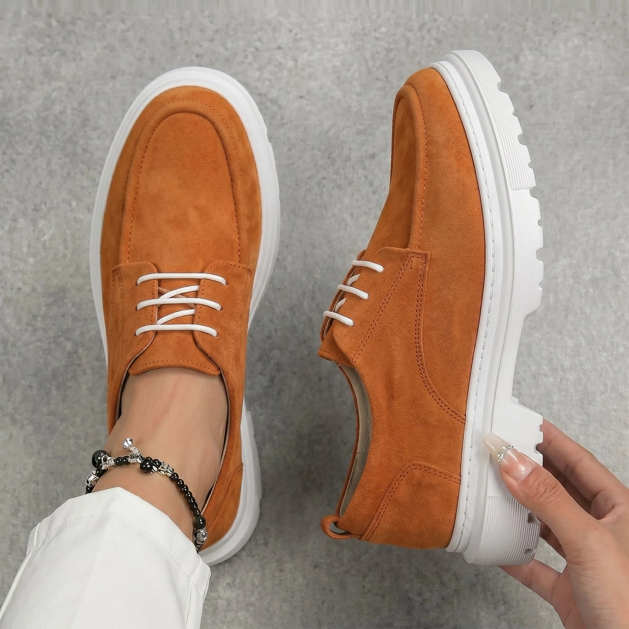 Chaussure Orange Daim Tres Confortable - Femme - Image 3