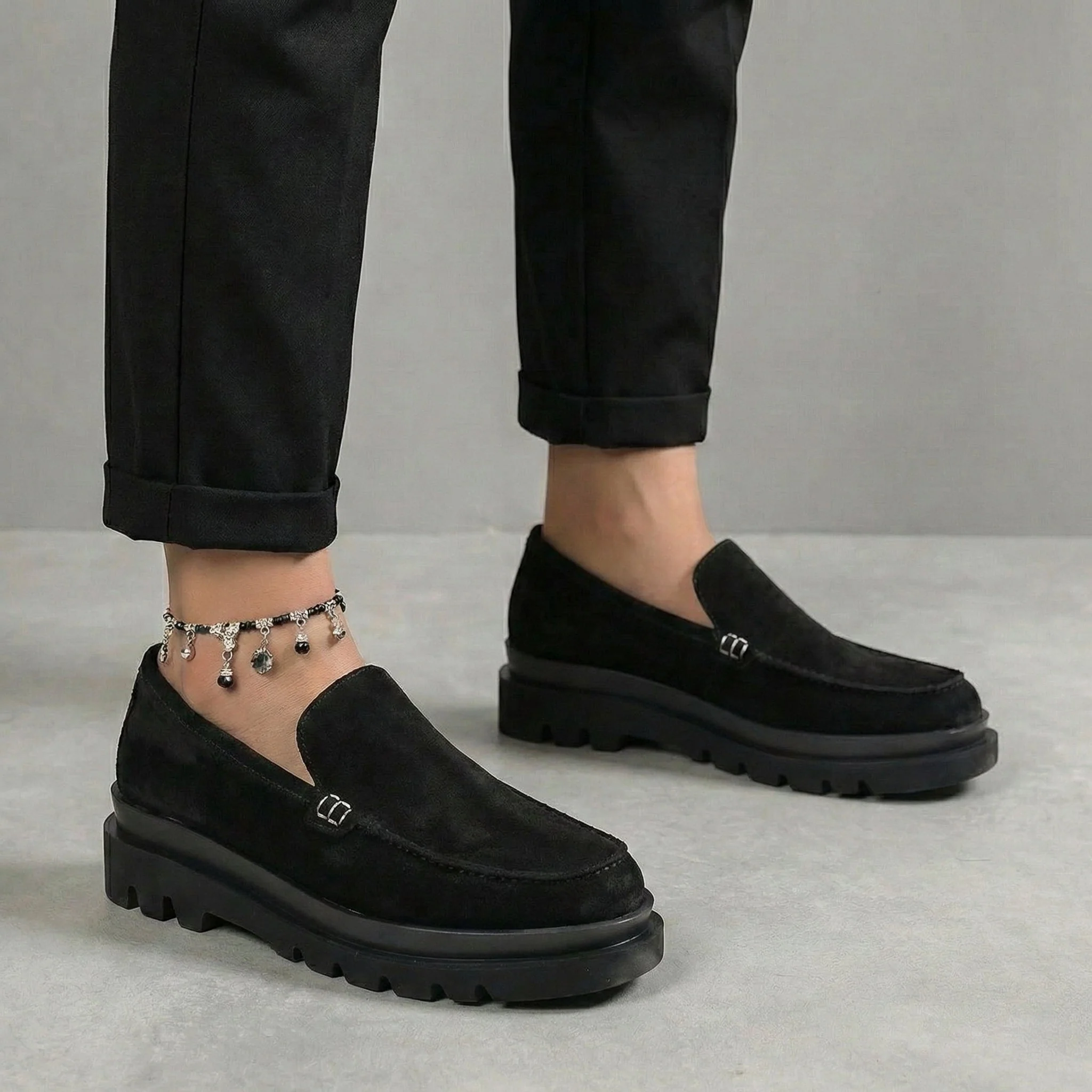 Chaussure Noir en Daim Tres Confortable - Femme - Image 6