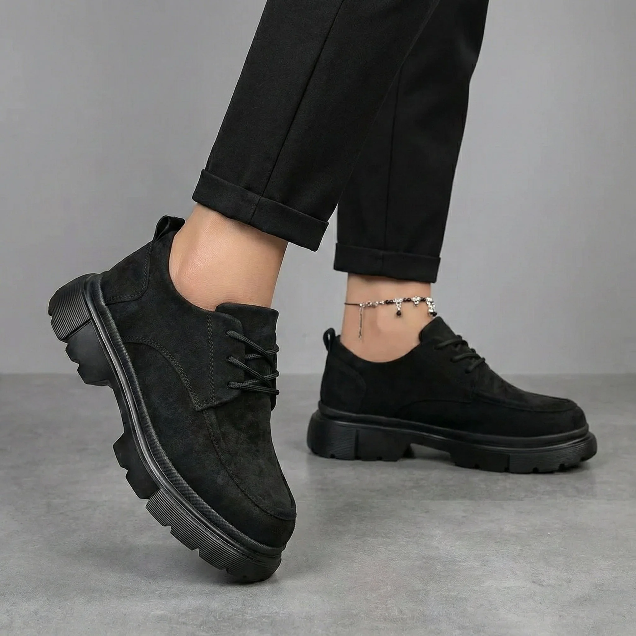 Sneakers Noir Daim Tres Confortable - Femme - Image 2