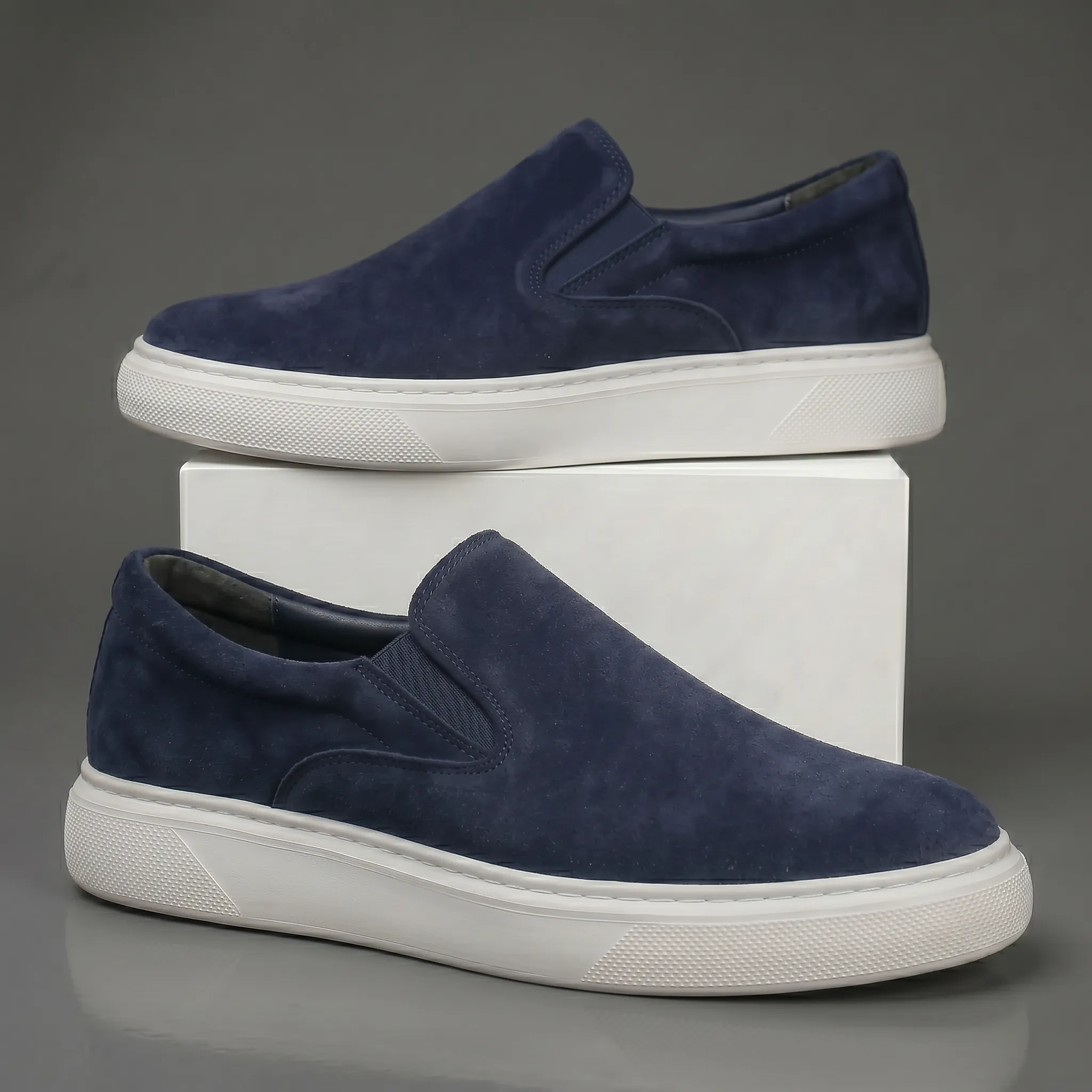 Chaussure BleuMarine en Daim Tres Confortable - Homme - Image 6