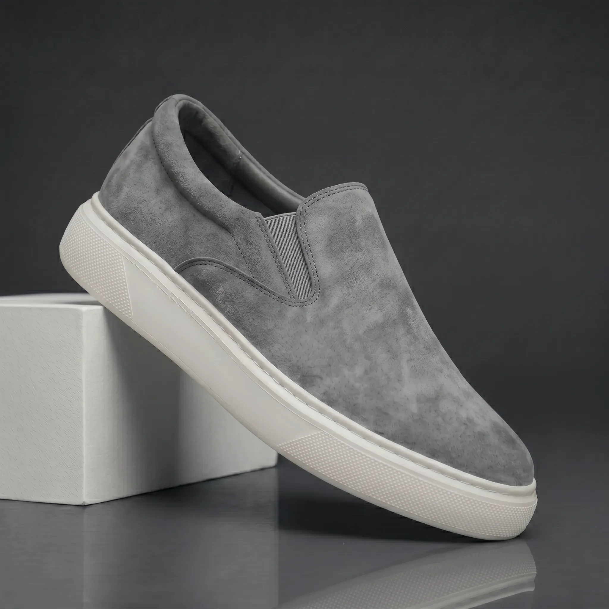 Chaussure Gris en Daim Tres Confortable - Homme - Image 3