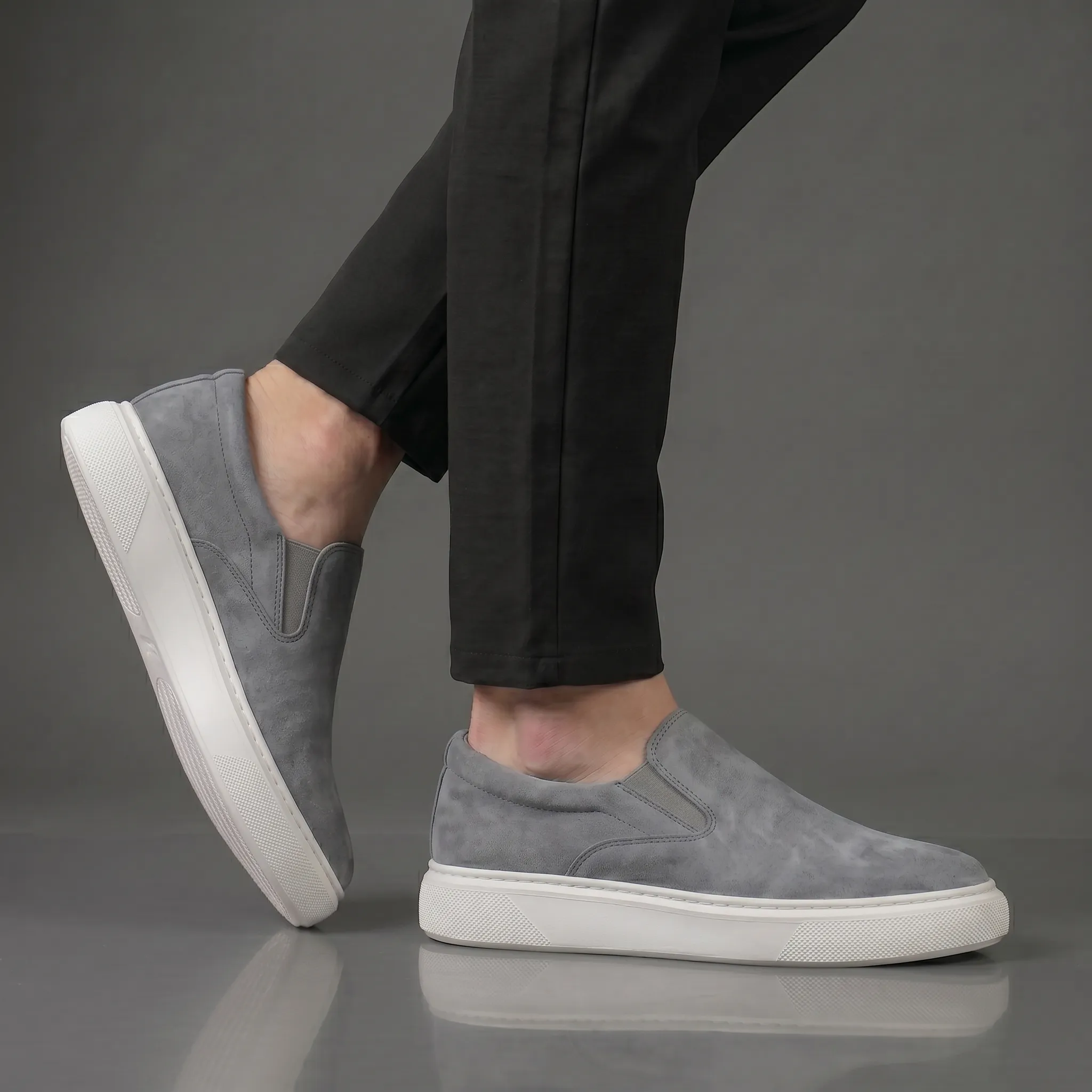 Chaussure Gris en Daim Tres Confortable - Homme - Image 5