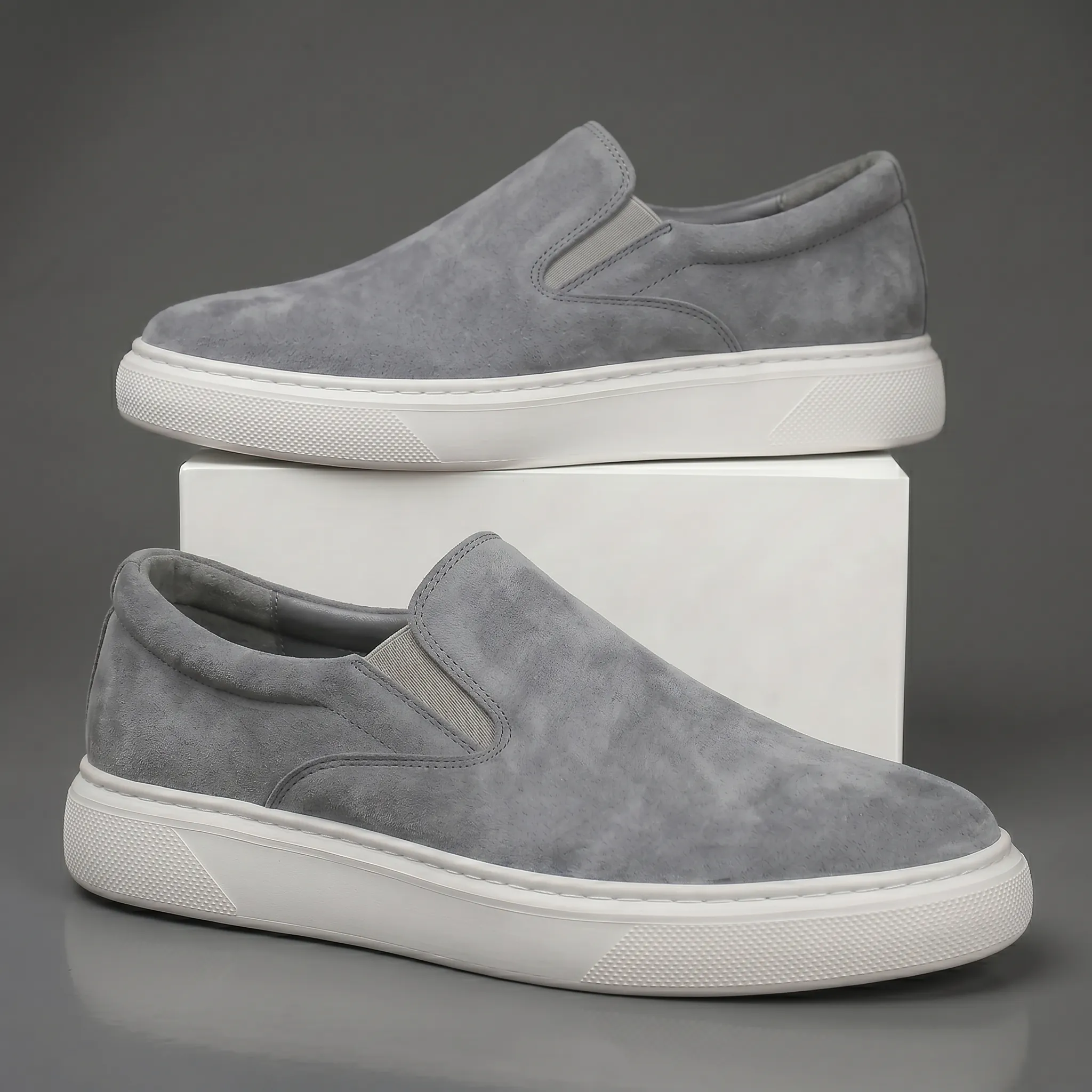 Chaussure Gris en Daim Tres Confortable - Homme - Image 6