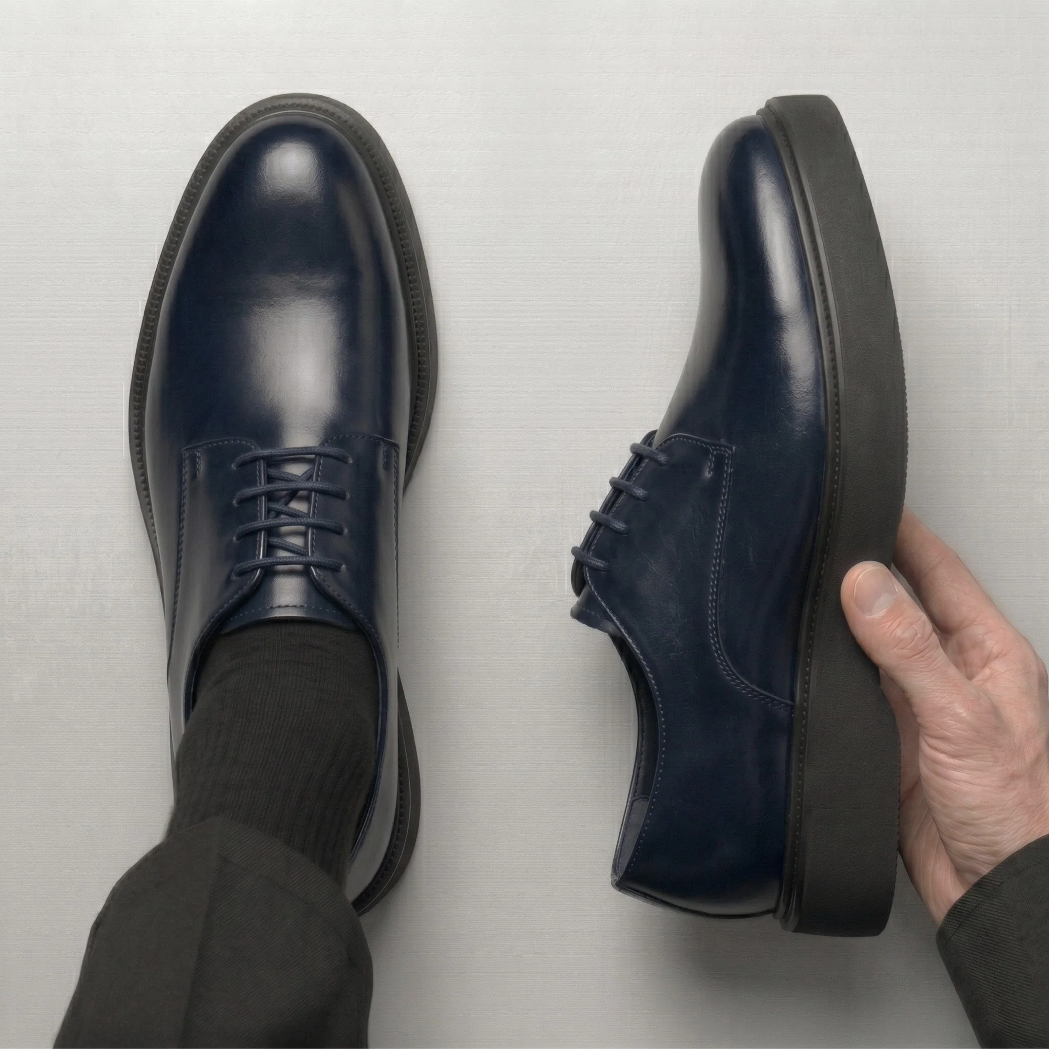 Chaussure Bleu marine de Luxe Confortable 100% Cuir - Image 4