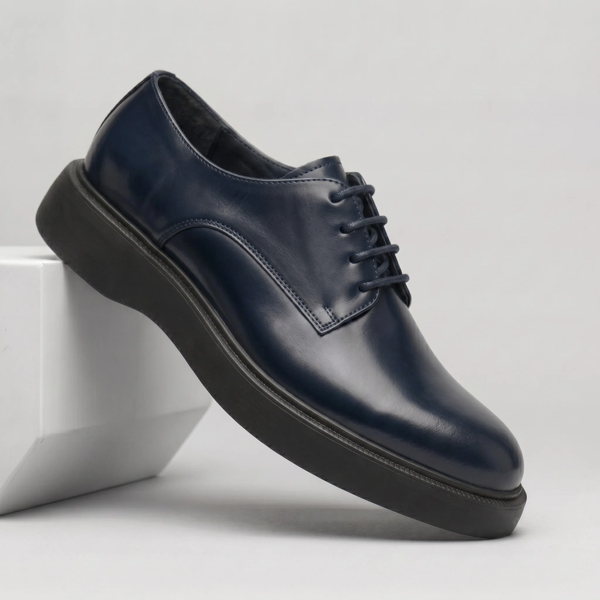 Chaussure Bleu marine de Luxe Confortable 100% Cuir - Image 5