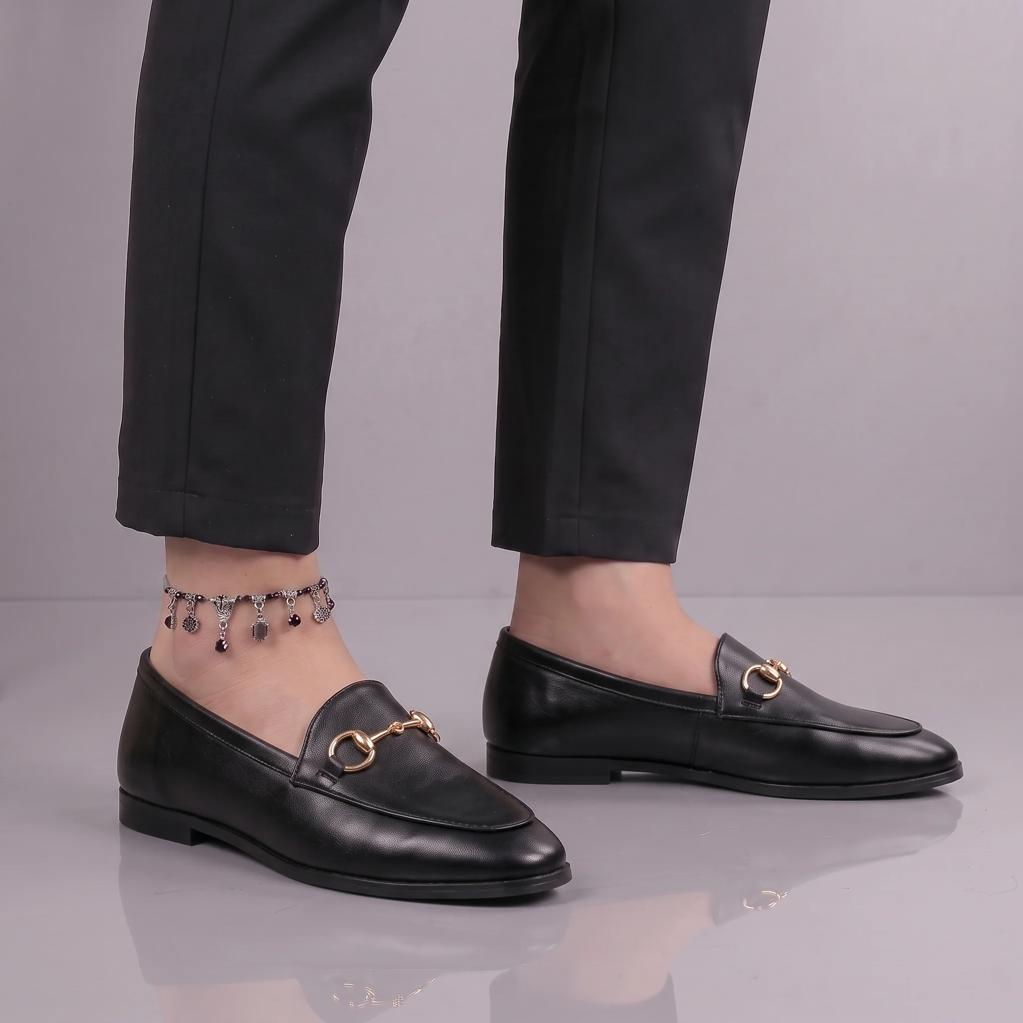 Chaussure Noir en Cuir Tres Confortable - Femme - Image 6