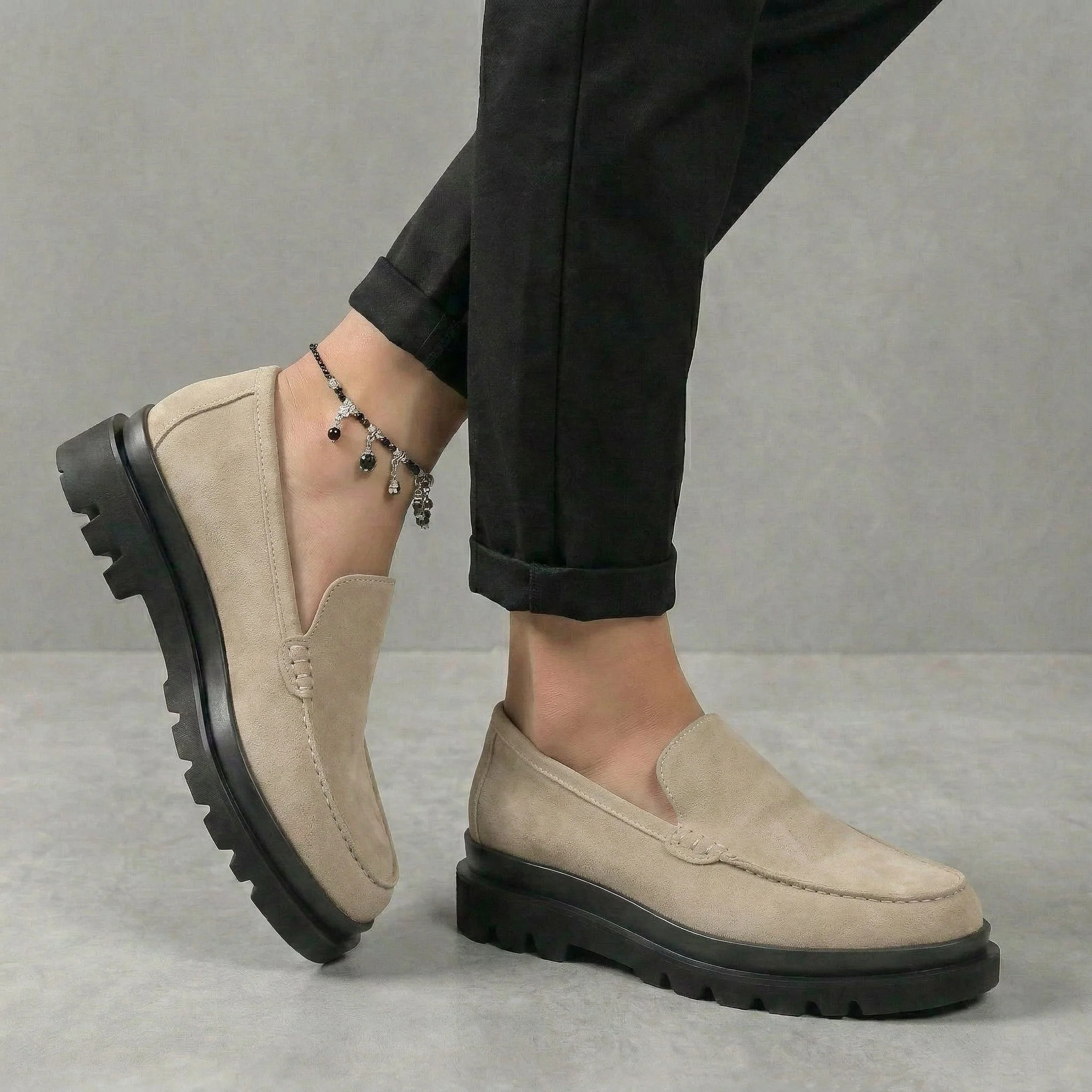 Chaussure Beige en Daim Tres Confortable - Femme - Image 4