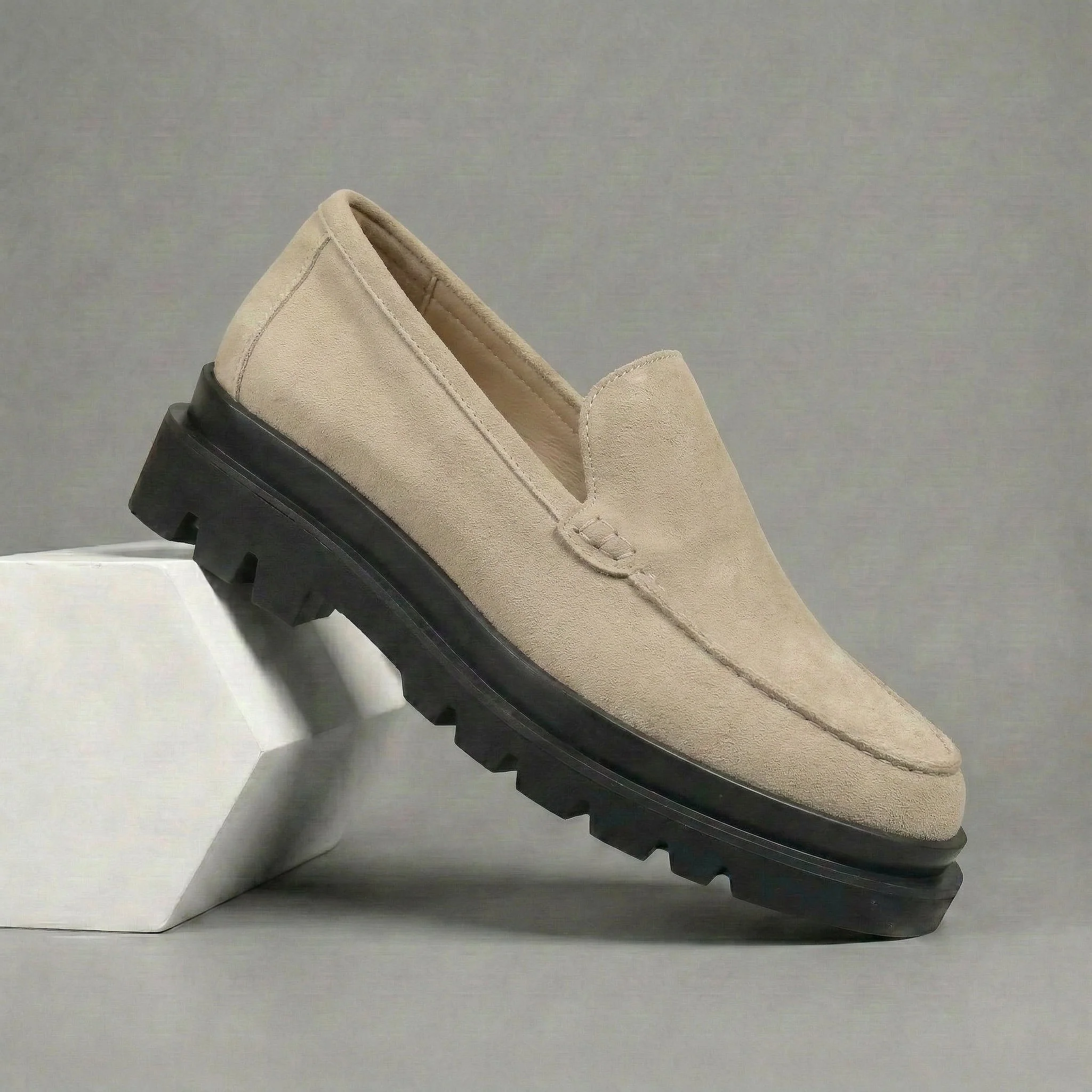 Chaussure Beige en Daim Tres Confortable - Femme - Image 5