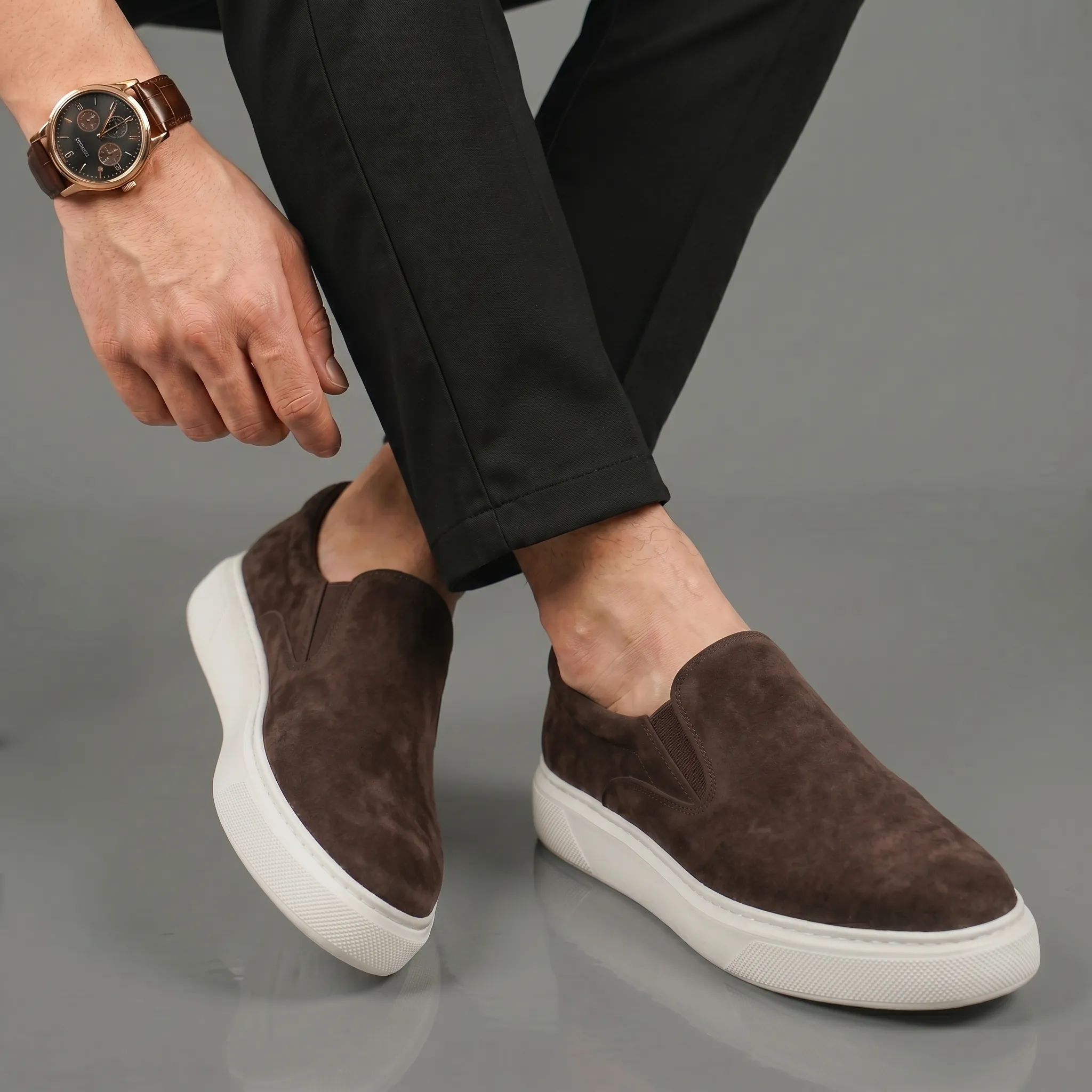 Chaussure Marron en Daim Tres Confortable - Homme - Image 4