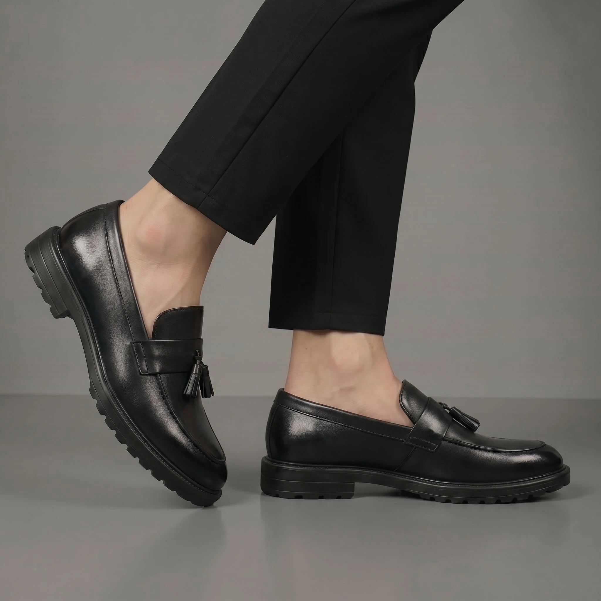 Mocassins Noir de Luxe Tres Confortable 100% Cuir - Image 4