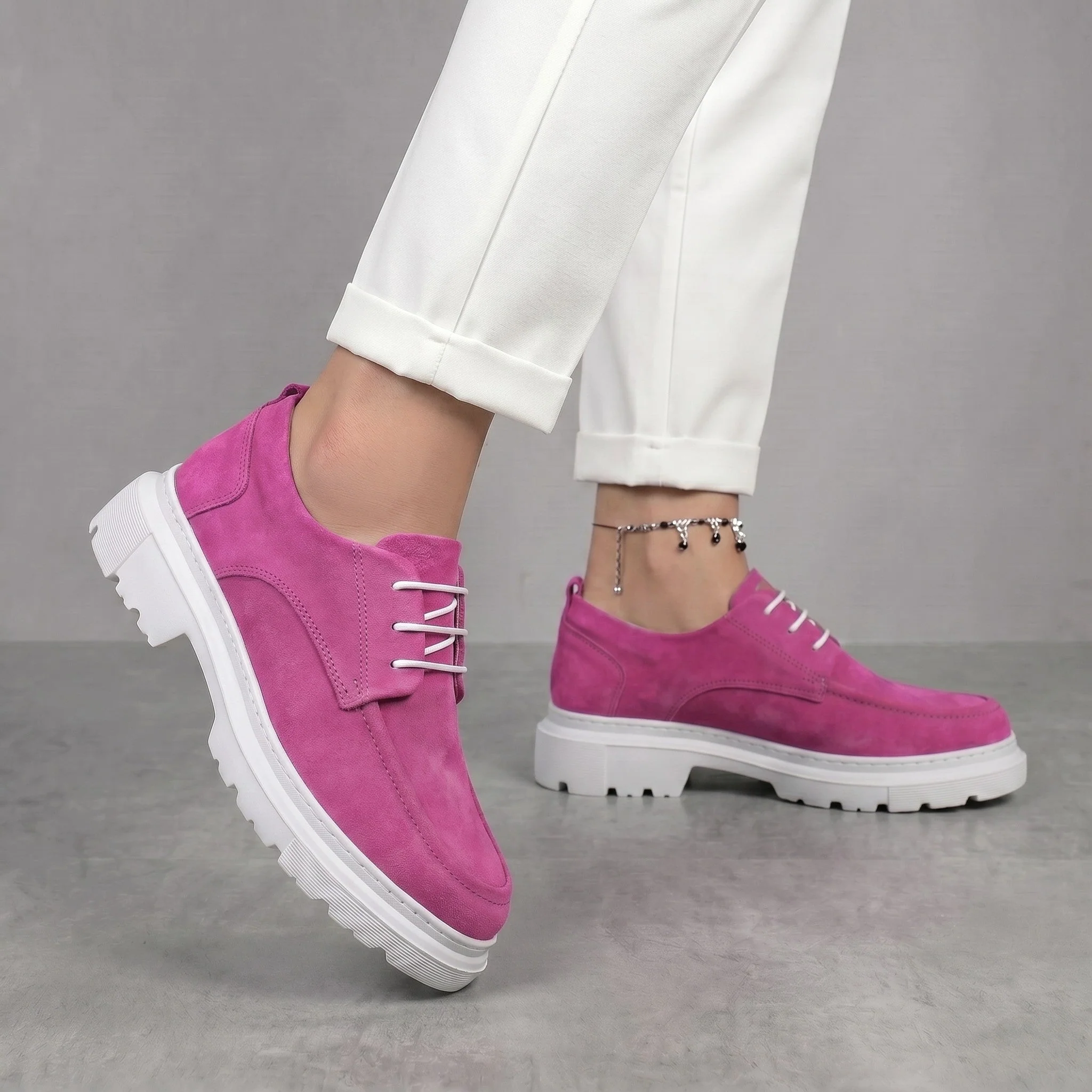 Chaussure Rose Daim Tres Confortable - Femme - Image 2
