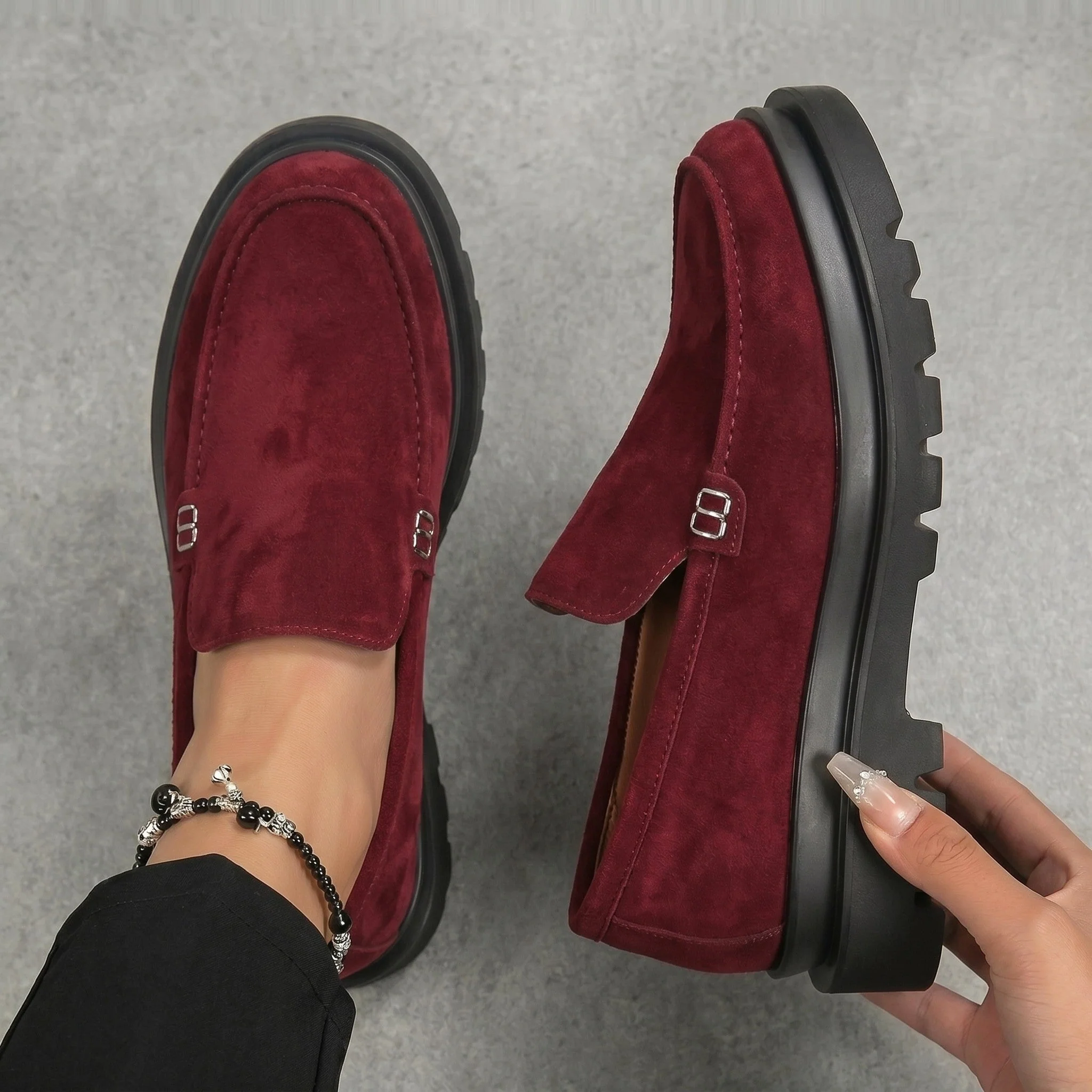 Chaussure Rouge en Daim Tres Confortable - Femme - Image 3