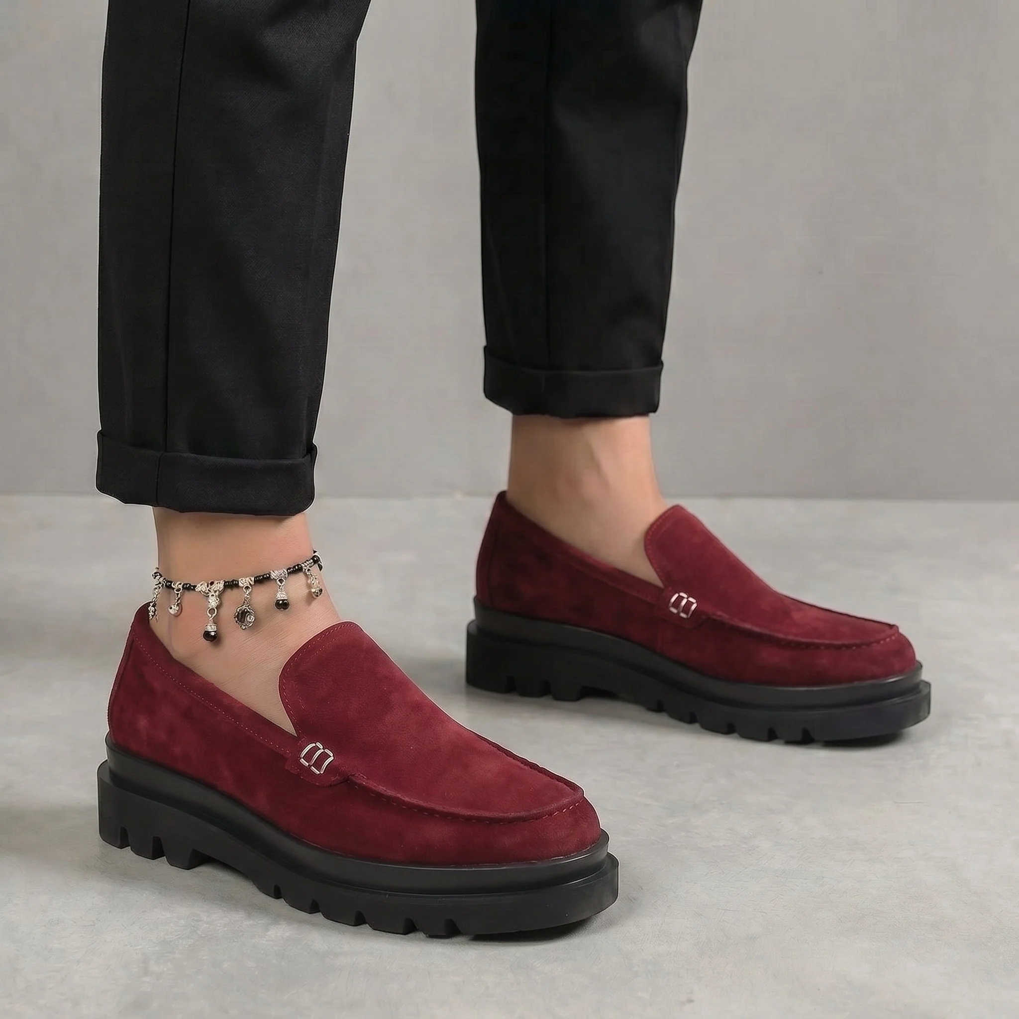 Chaussure Rouge en Daim Tres Confortable - Femme - Image 6