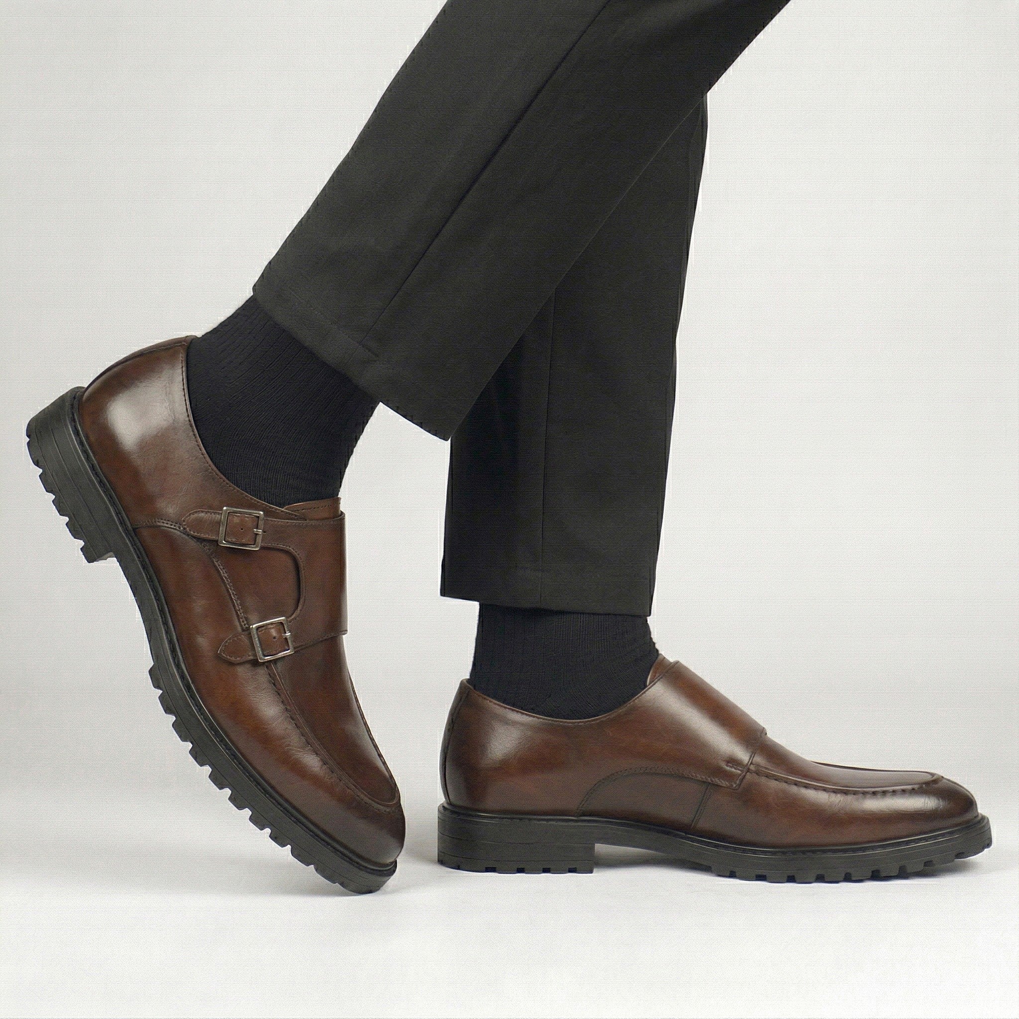 Chaussures Marron Cuir à boucles - Semelles Tres Confortable - Image 3