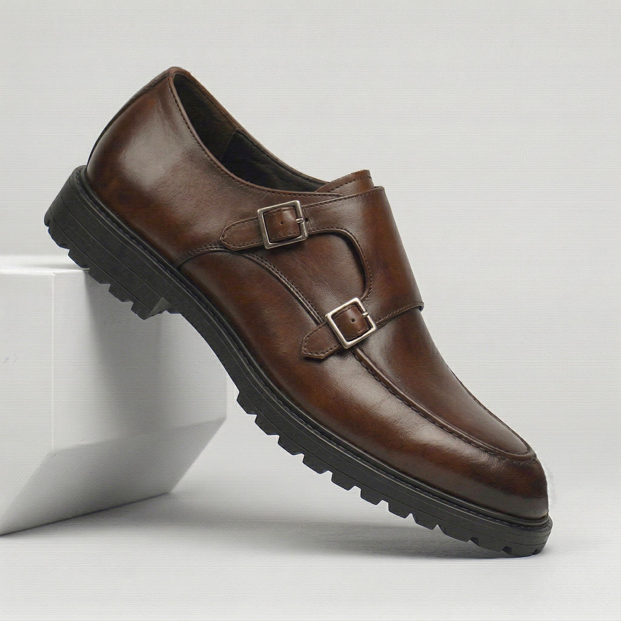 Chaussures Marron Cuir à boucles - Semelles Tres Confortable - Image 5