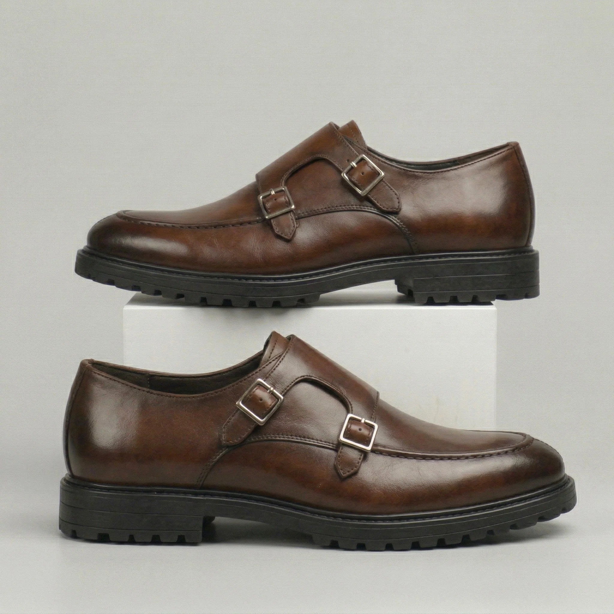 Chaussures Marron Cuir à boucles - Semelles Tres Confortable - Image 6