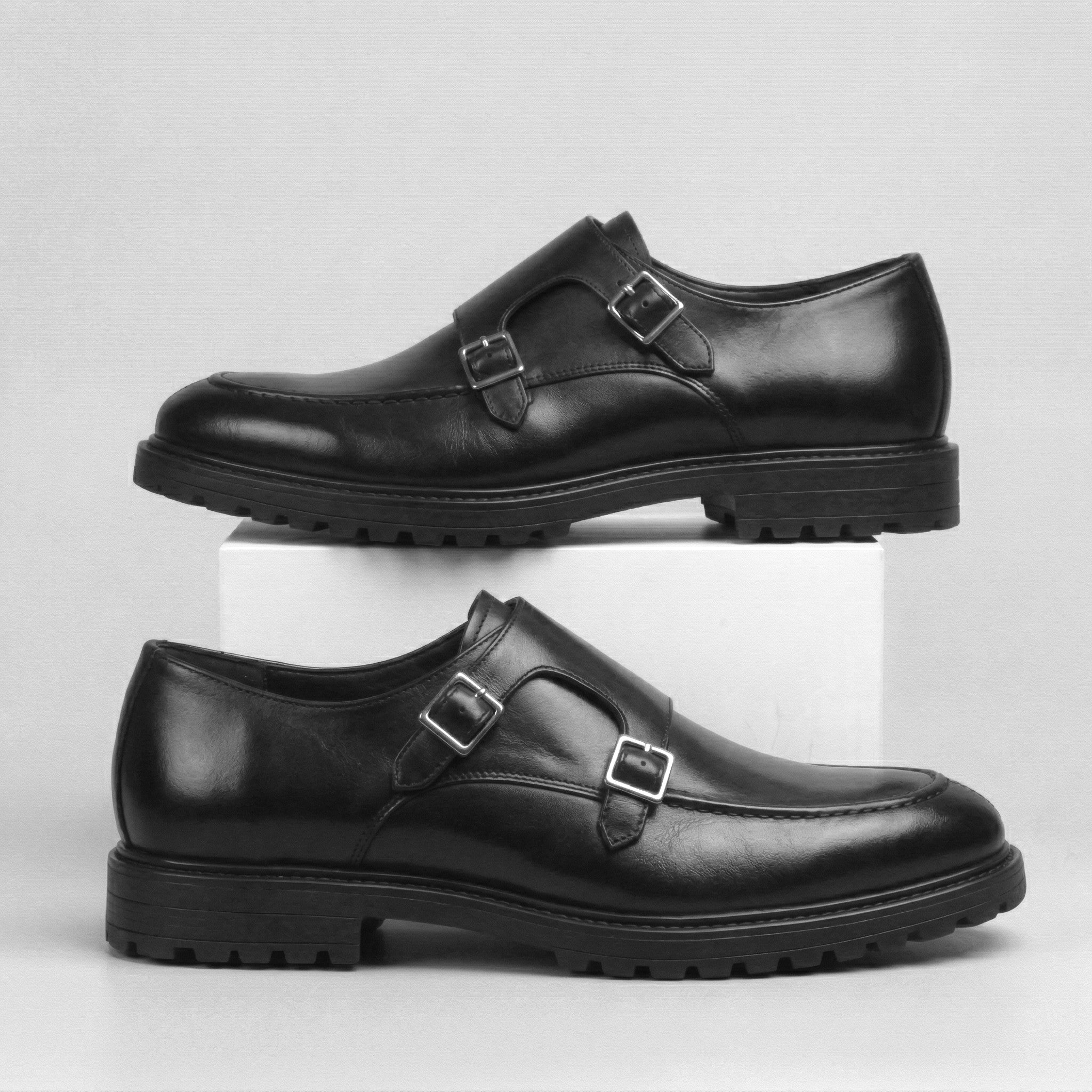 Chaussures Noir Cuir à boucles - Semelles Tres Confortable - Image 6