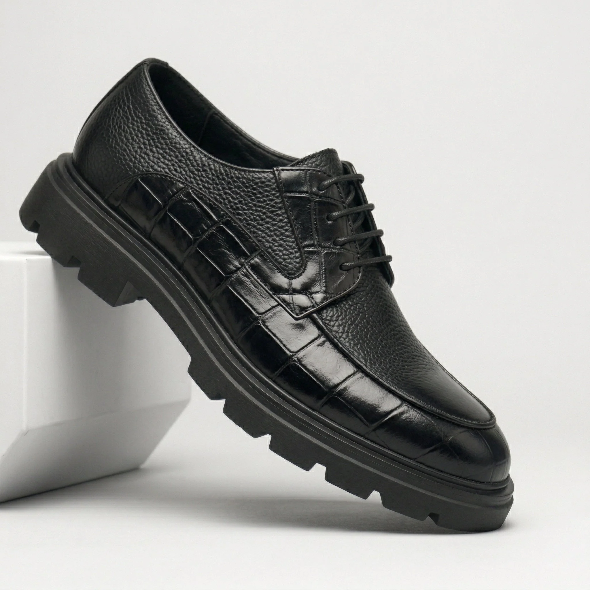 Derby Homme Cuir Noir - Semelle Légère Tres Confortable - Image 5