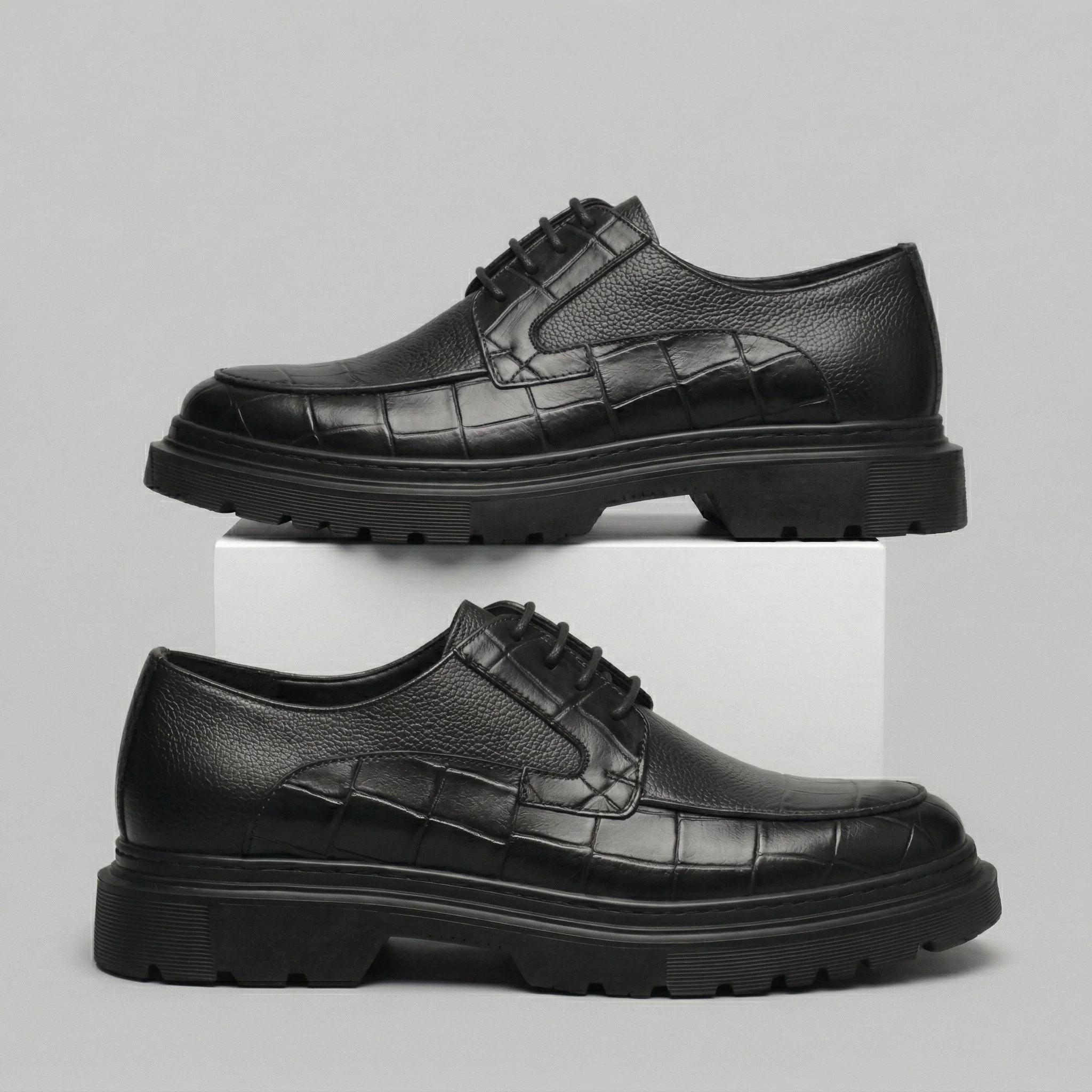Derby Homme Cuir Noir - Semelle Légère Tres Confortable - Image 6
