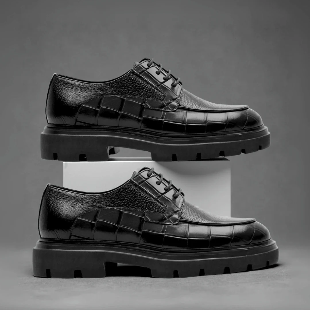 Derby Homme Cuir Noir - Semelle Légère Tres Confortable - Image 4