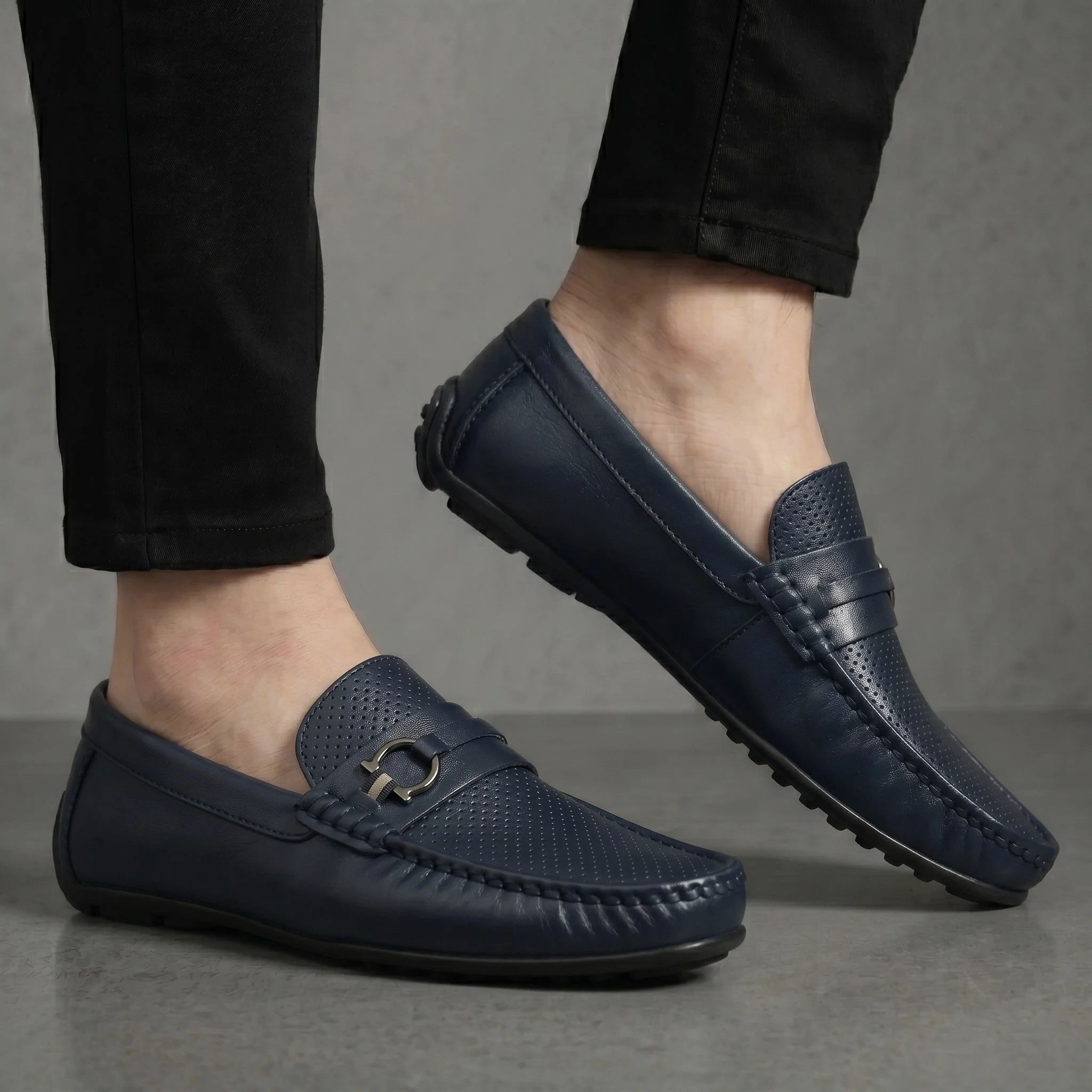 Mocassin Cuir BleuMarine - Tres Confortable - Image 2