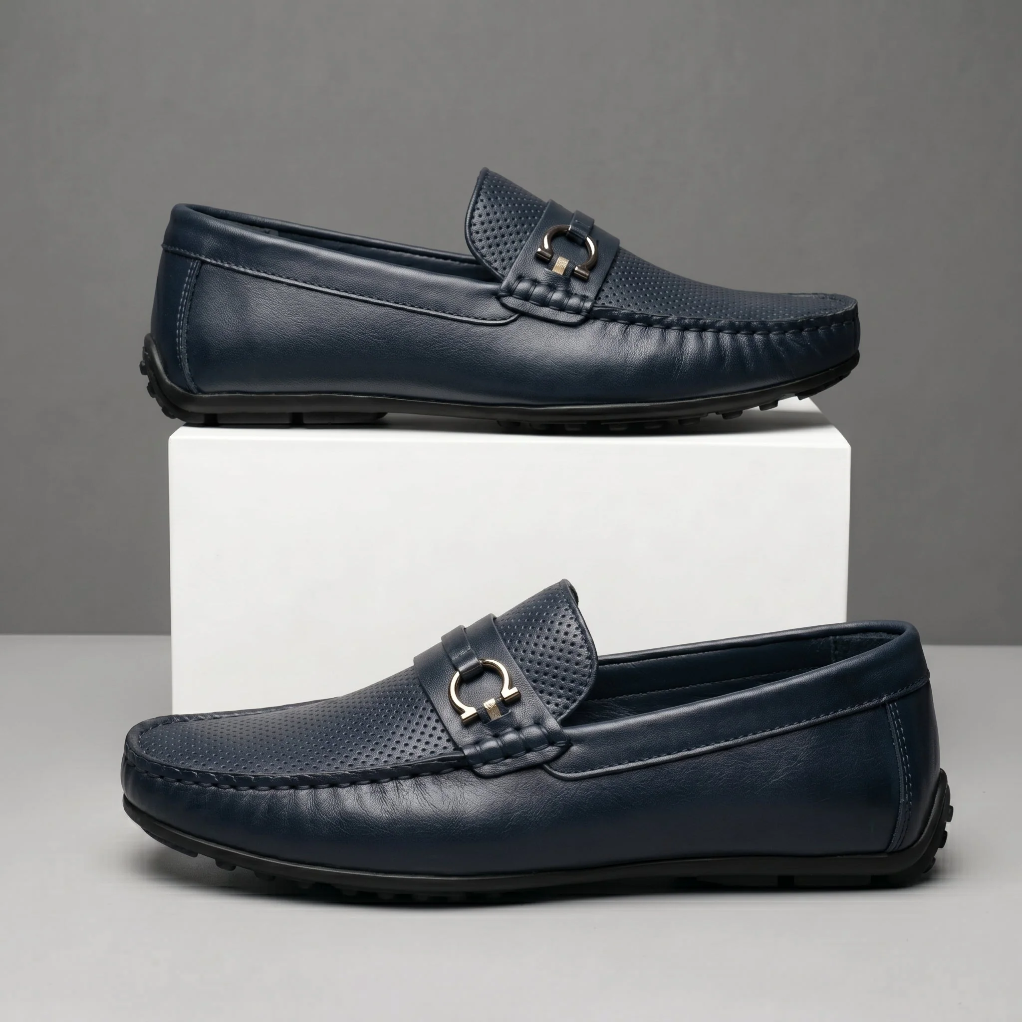 Mocassin Cuir BleuMarine - Tres Confortable - Image 3
