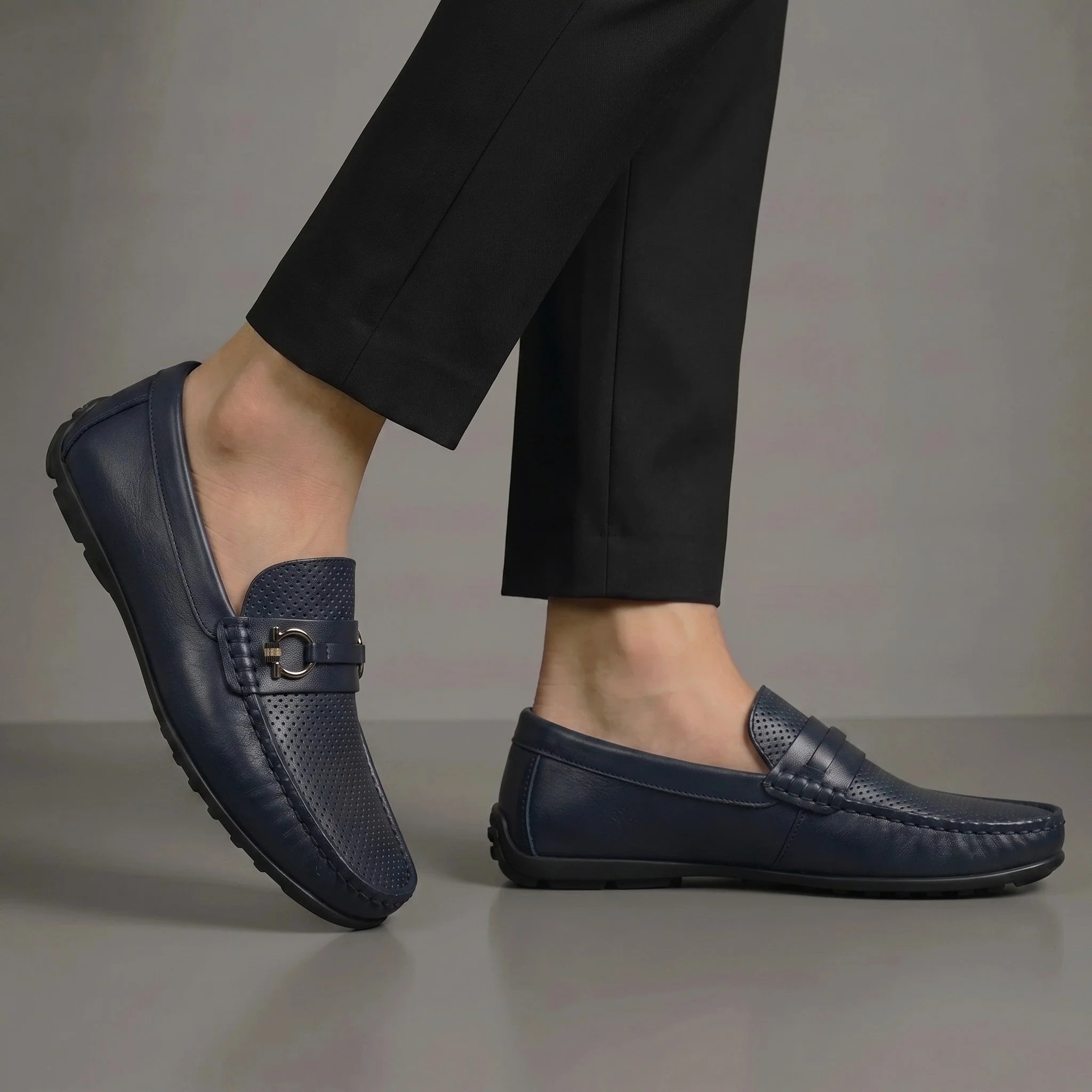 Mocassin Cuir BleuMarine - Tres Confortable - Image 6