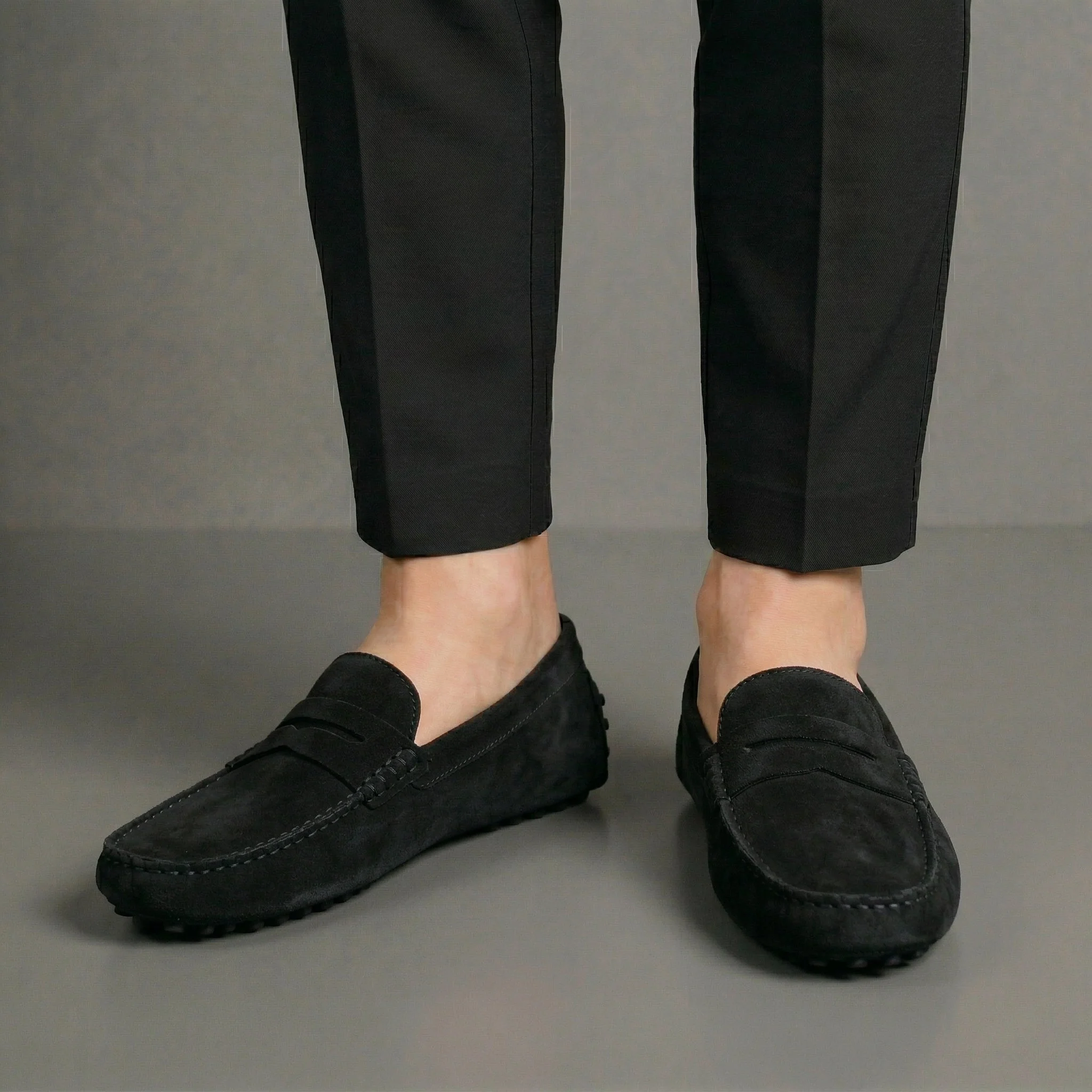 Mocassin Daim Noir Tres Confortable  - Homme - Image 4