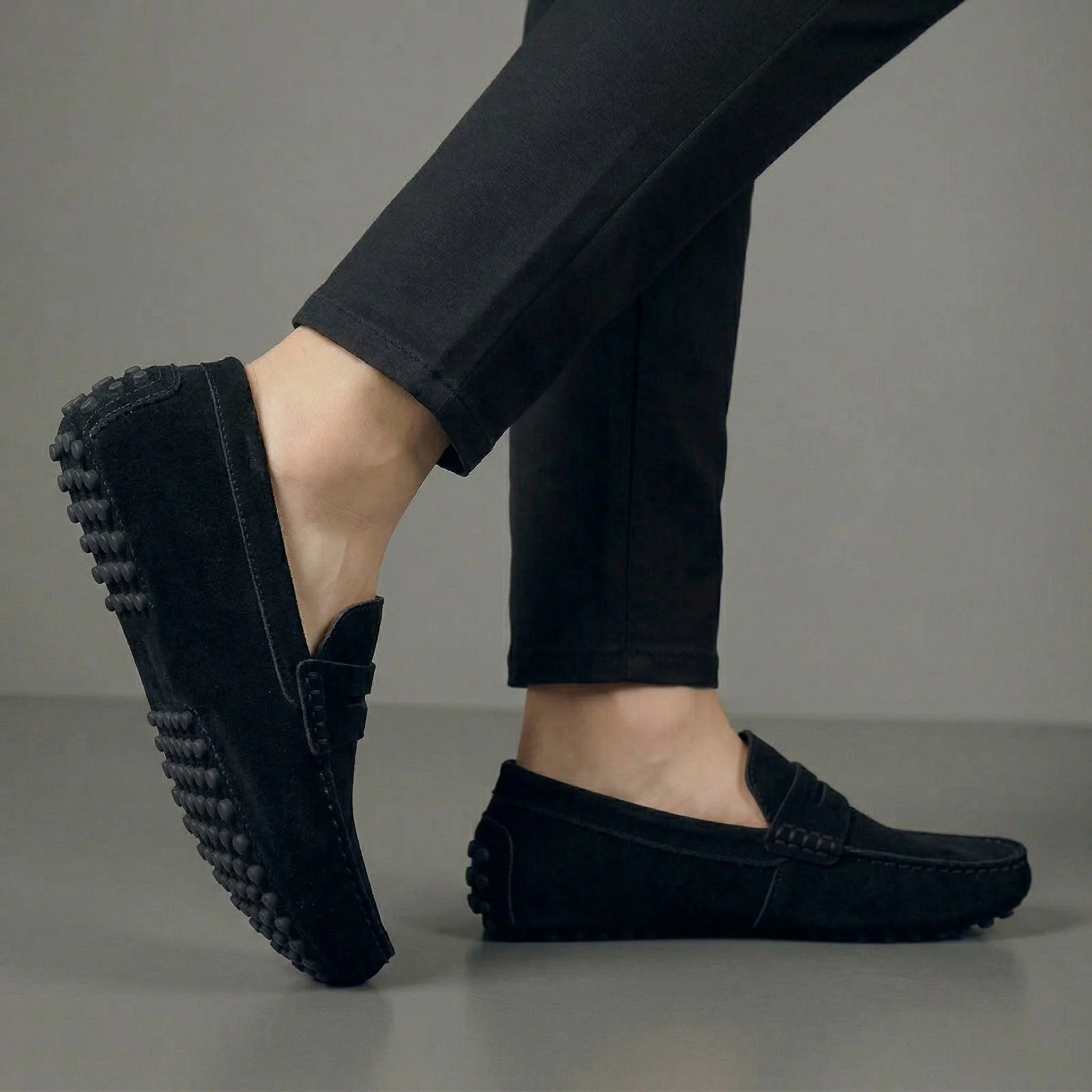 Mocassin Daim Noir Tres Confortable  - Homme - Image 6