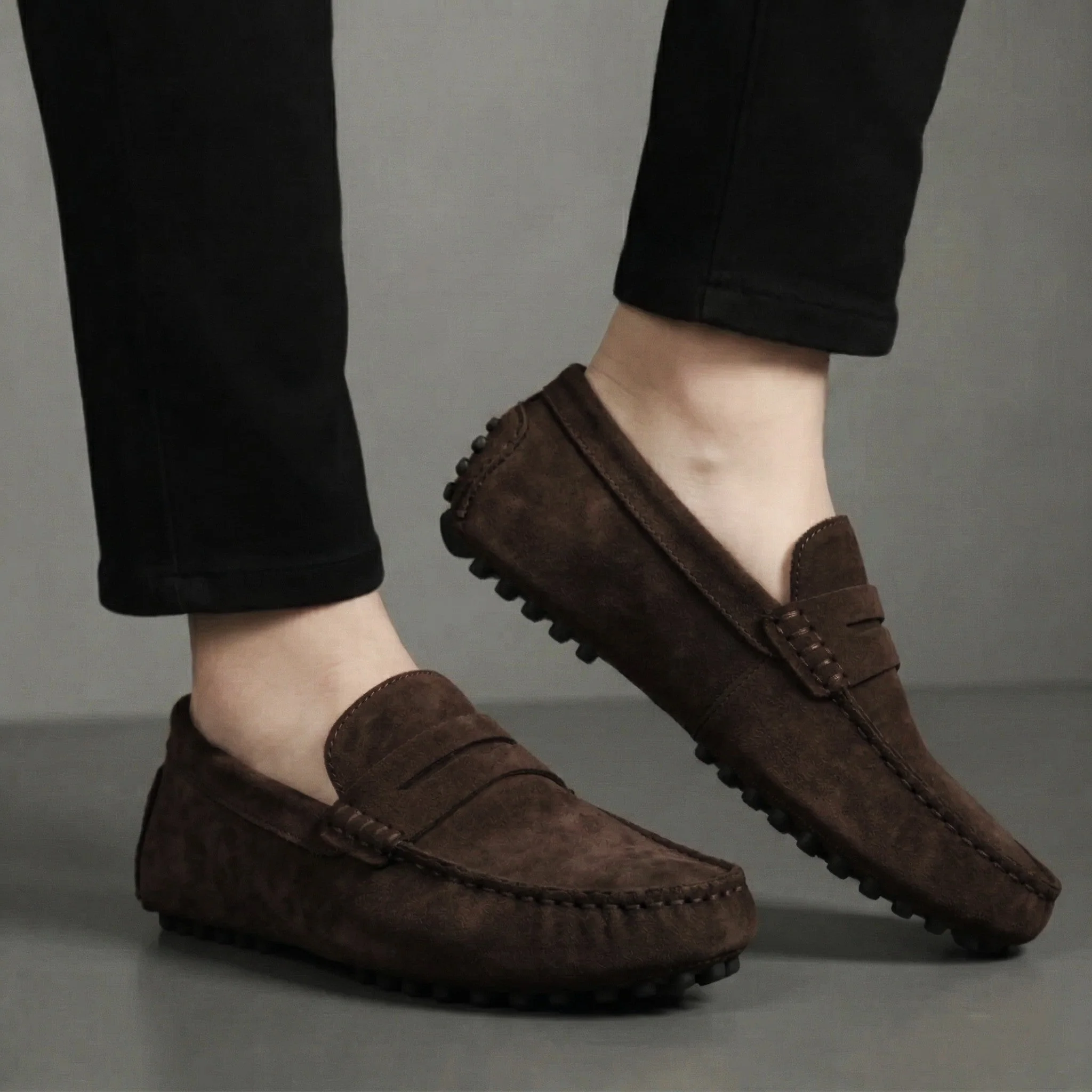 Mocassin Daim Marron Tres Confortable - Homme - Image 2