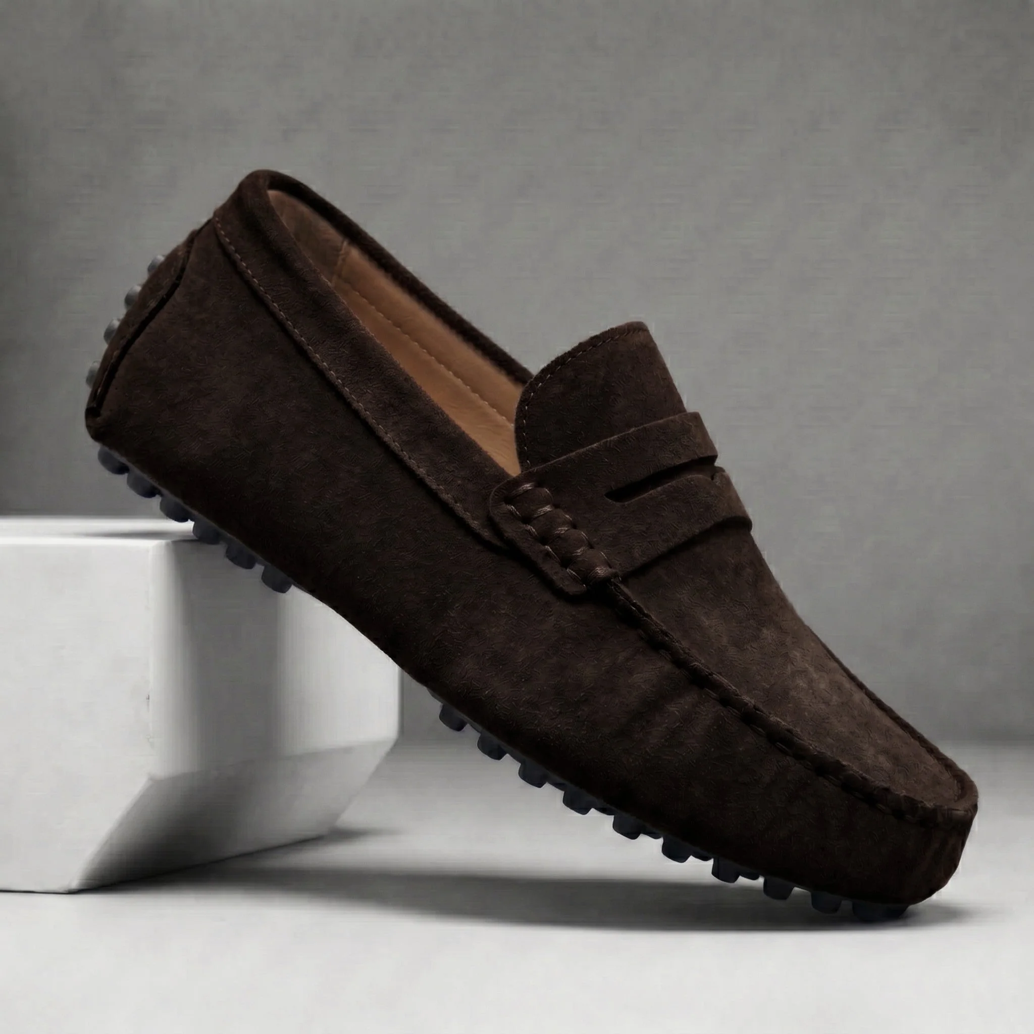 Mocassin Daim Marron Tres Confortable - Homme - Image 6