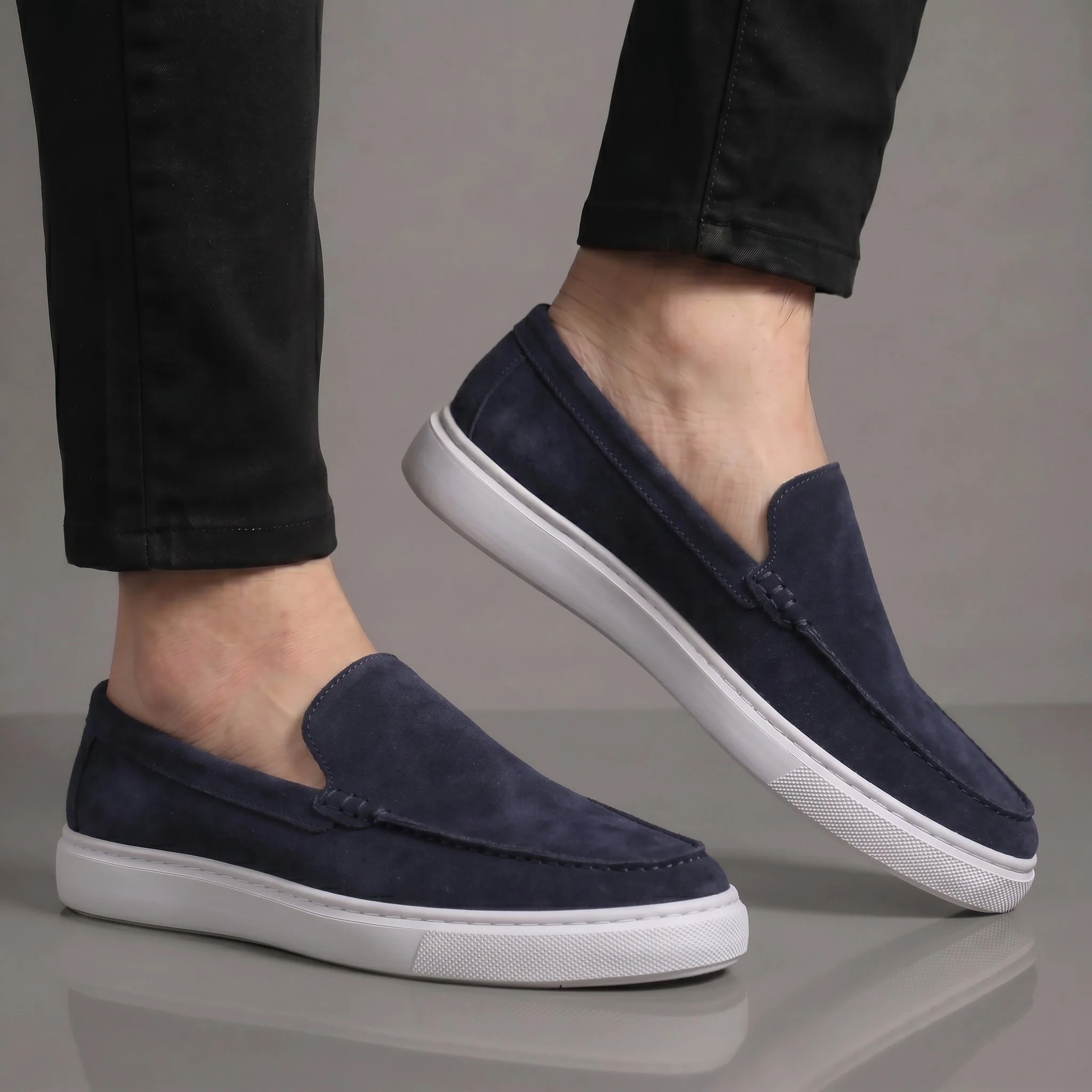 Mocassin Daim Bleumarine Tres Confortable - Homme - Image 2
