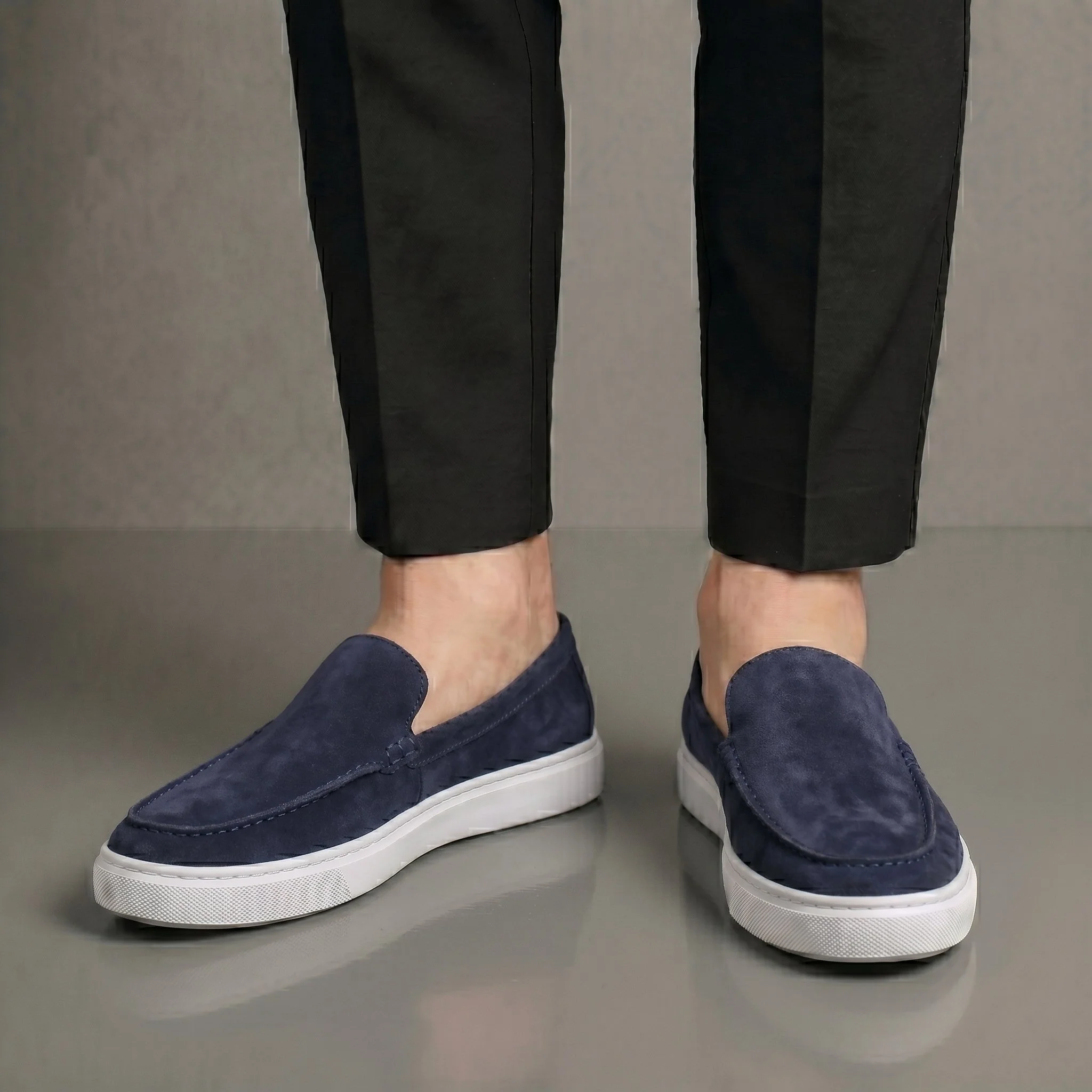 Mocassin Daim Bleumarine Tres Confortable - Homme - Image 4