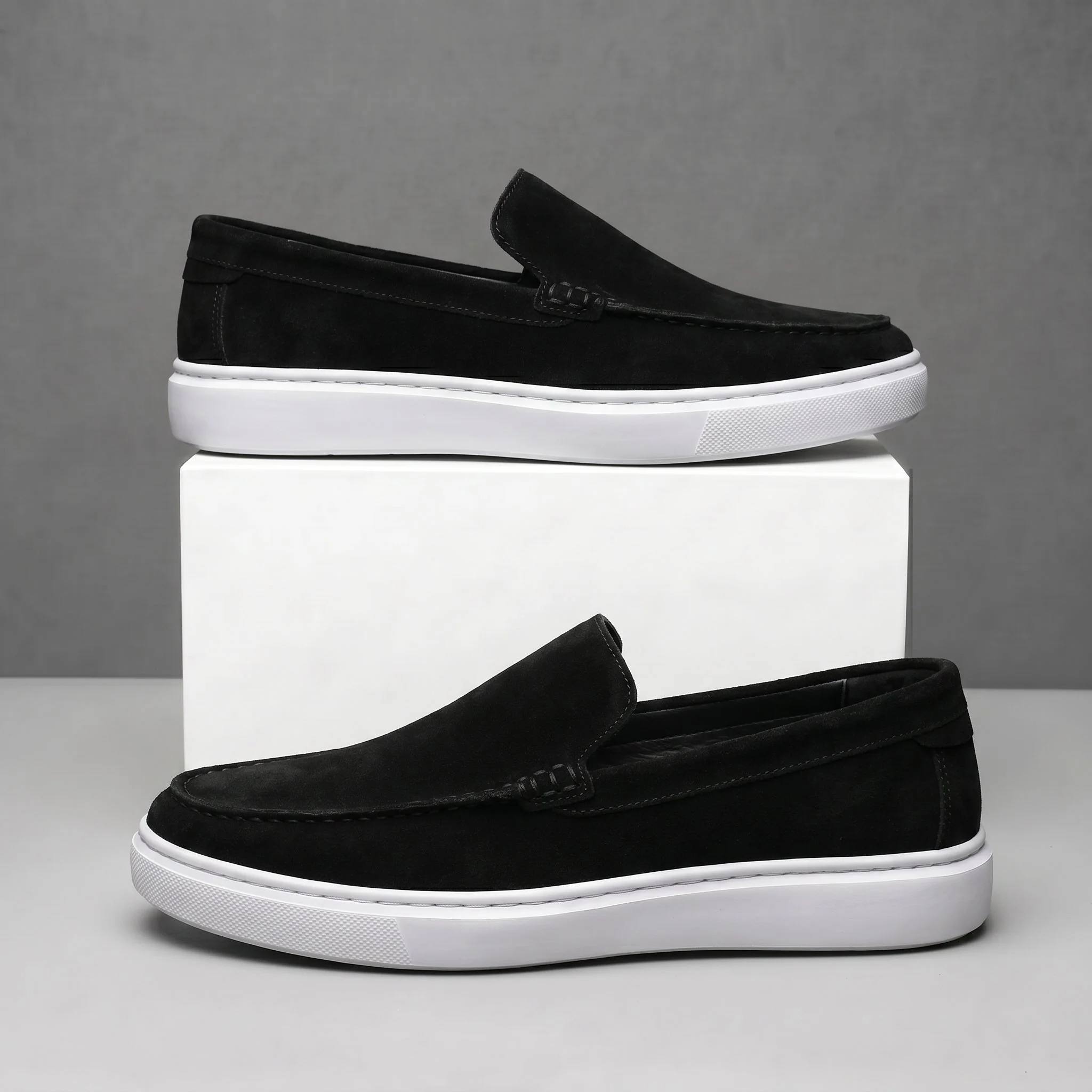 Mocassin Daim Noir Tres Confortable - Homme - Image 3