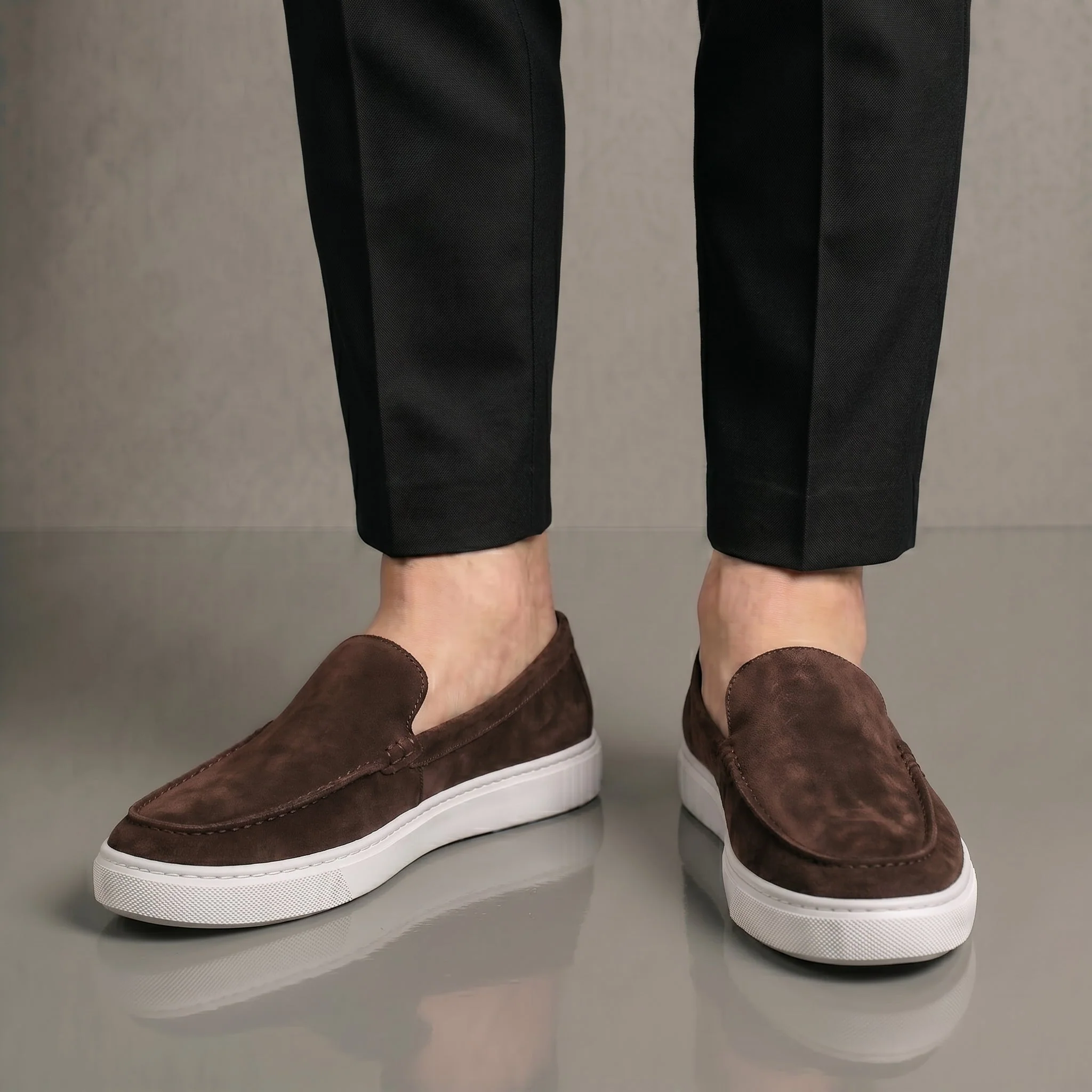 Mocassin Daim Marron Tres Confortable - Homme - Image 4