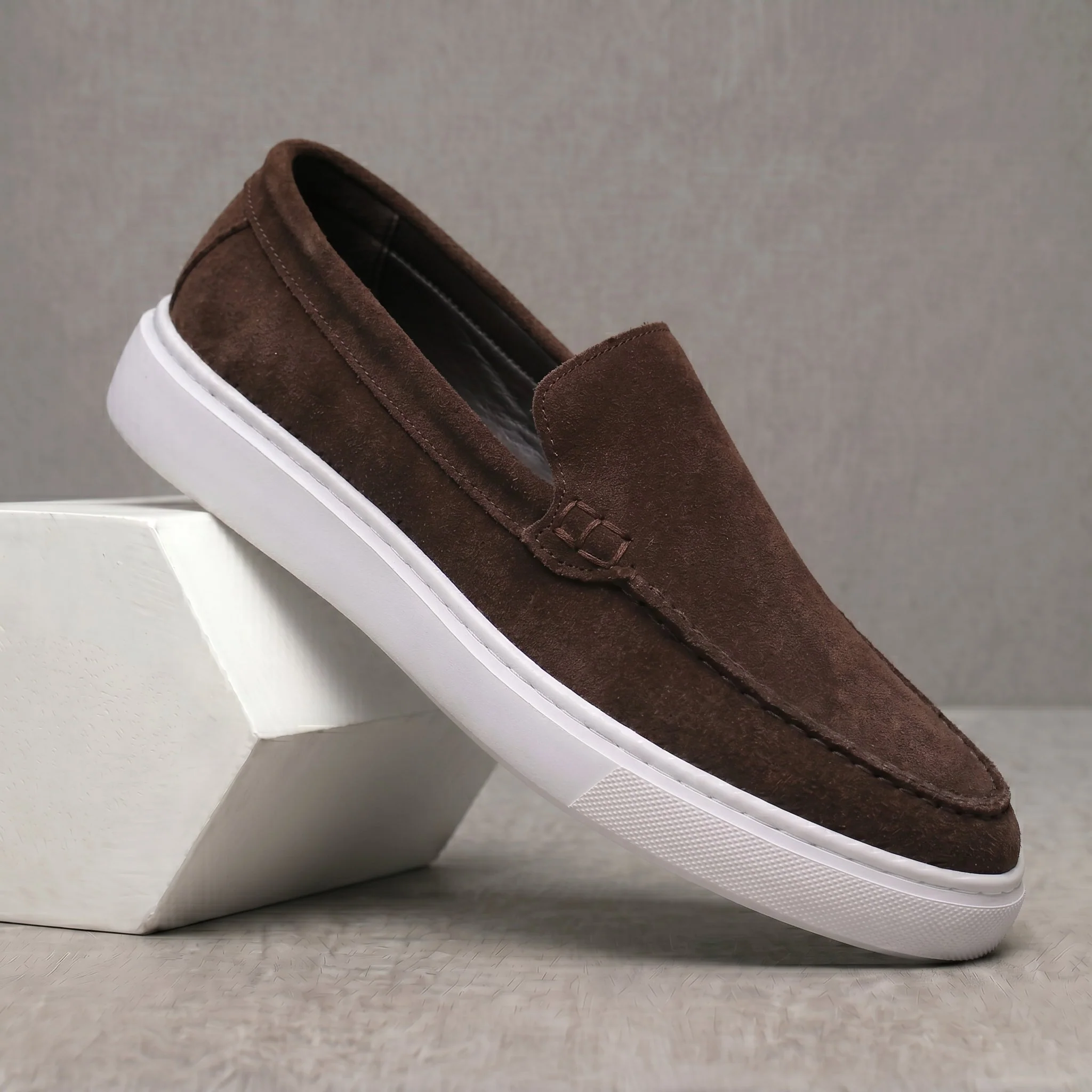 Mocassin Daim Marron Tres Confortable - Homme - Image 5
