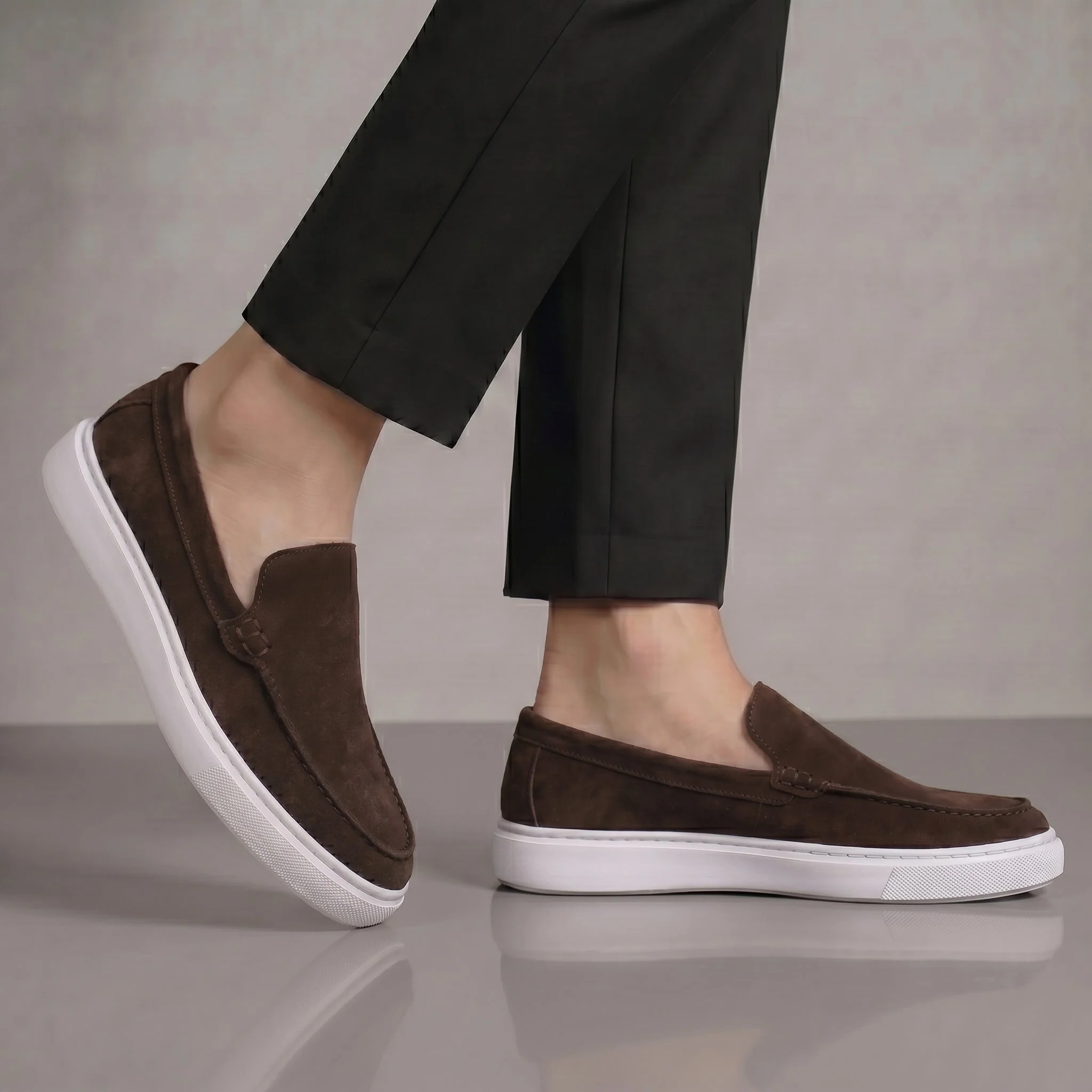 Mocassin Daim Marron Tres Confortable - Homme - Image 6