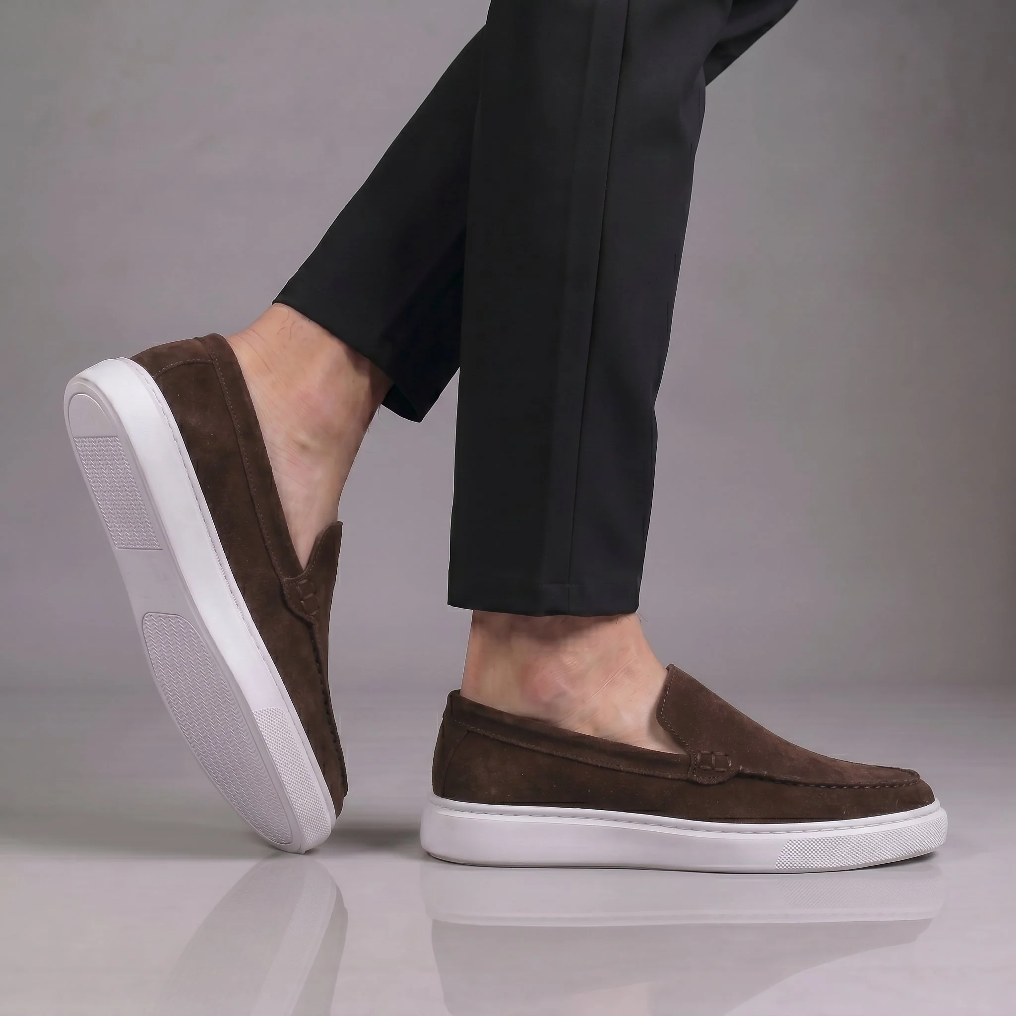 Mocassin Daim Marron Tres Confortable - Homme - Image 7