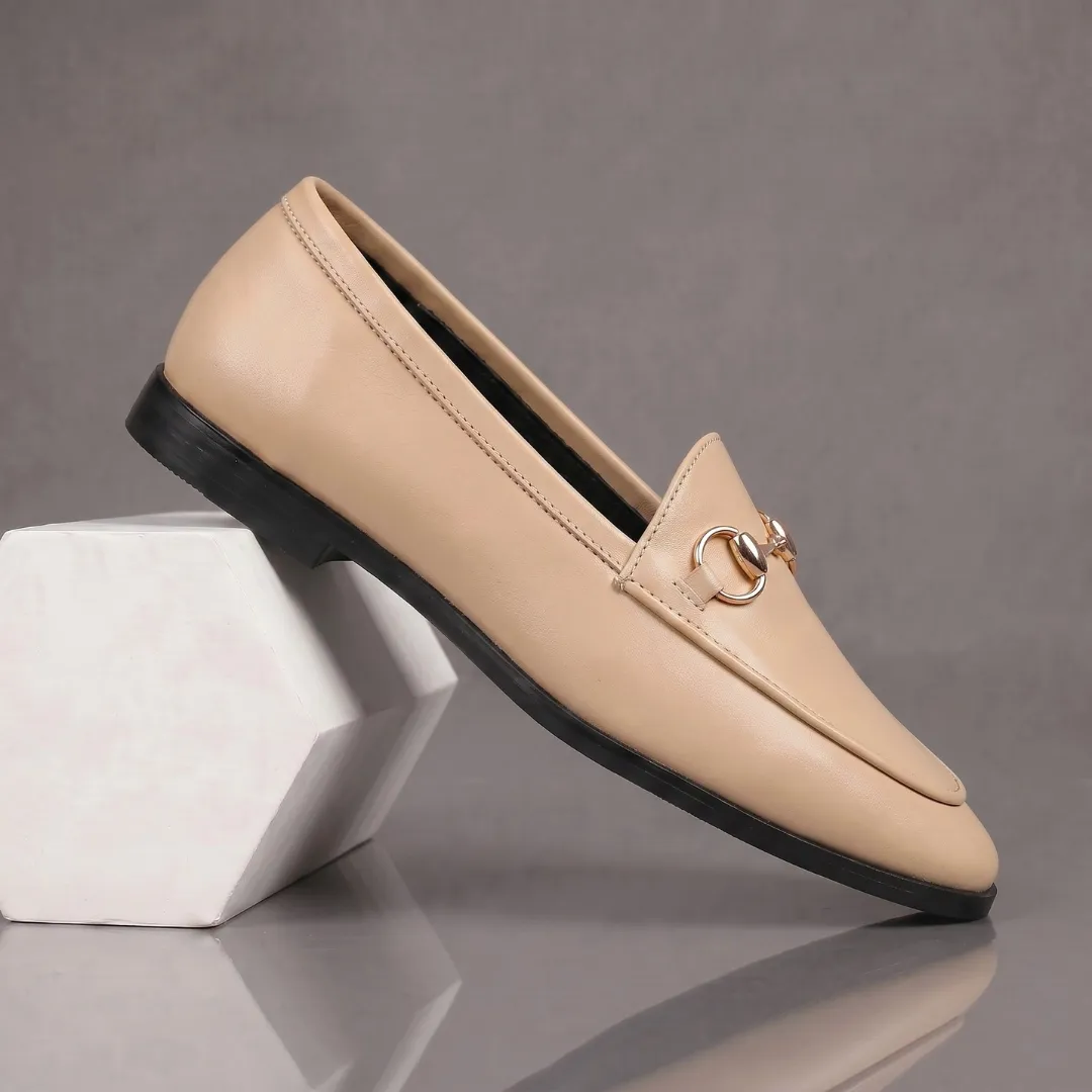 Mocassins Beige Cuir de Luxe Tres Confortable - Femme - Image 3