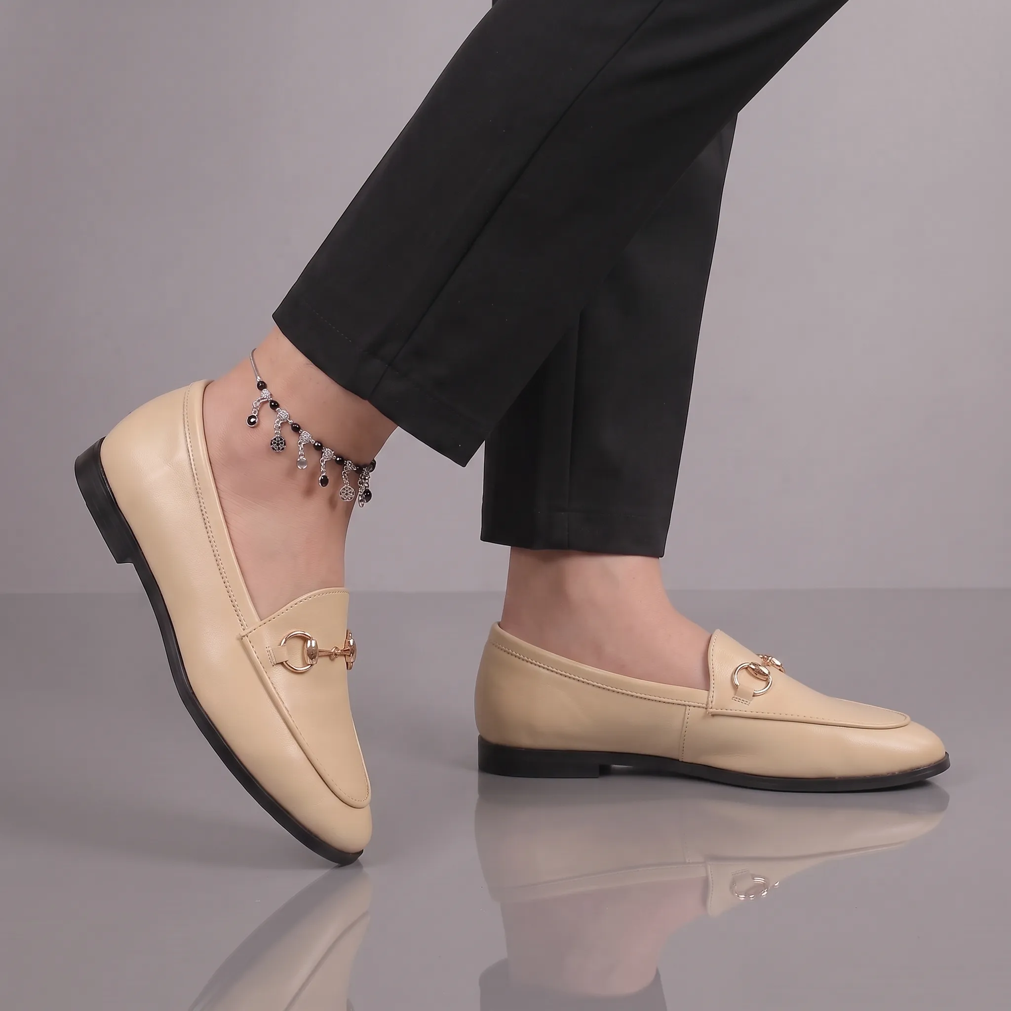 Mocassins Beige Cuir de Luxe Tres Confortable - Femme - Image 4