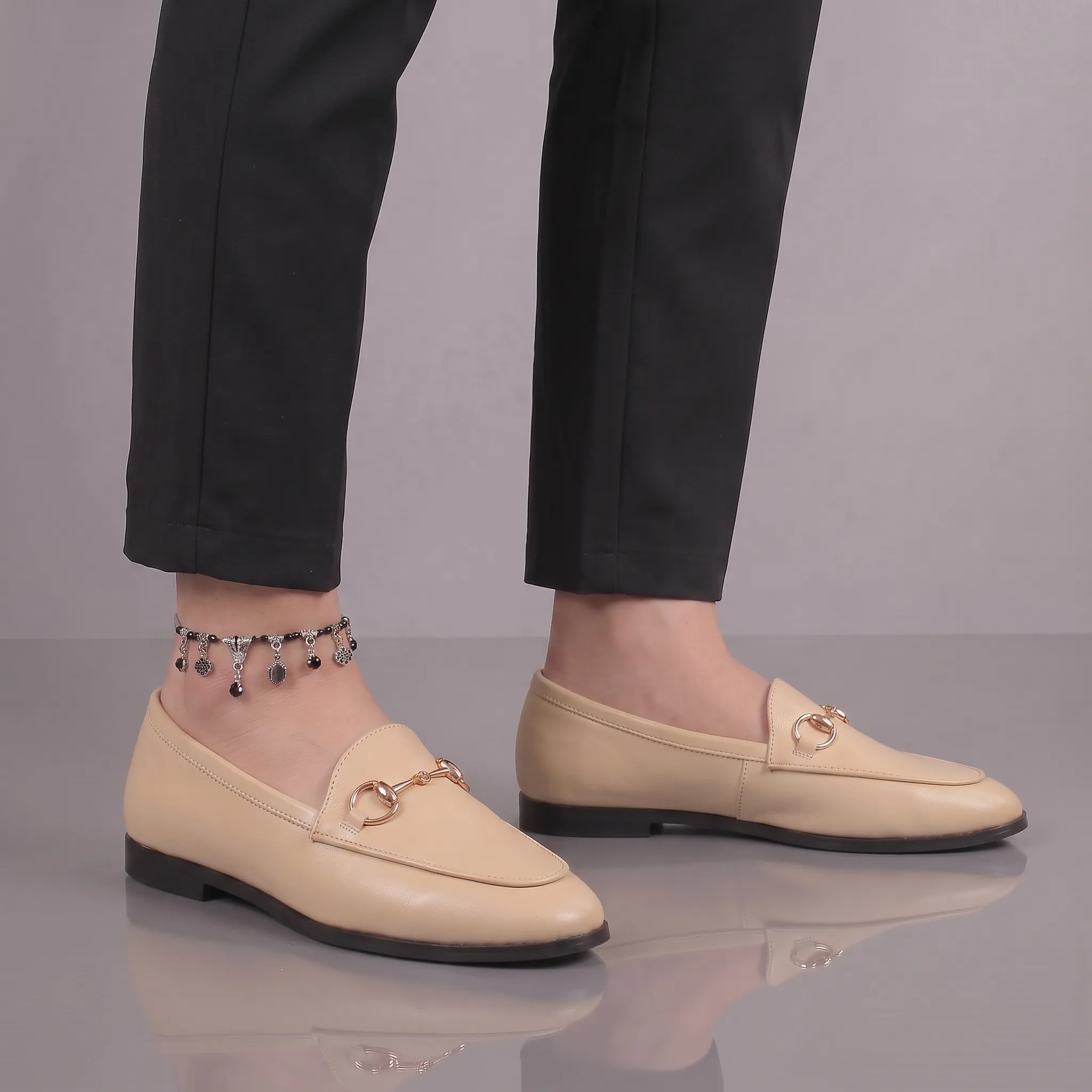 Mocassins Beige Cuir de Luxe Tres Confortable - Femme - Image 6