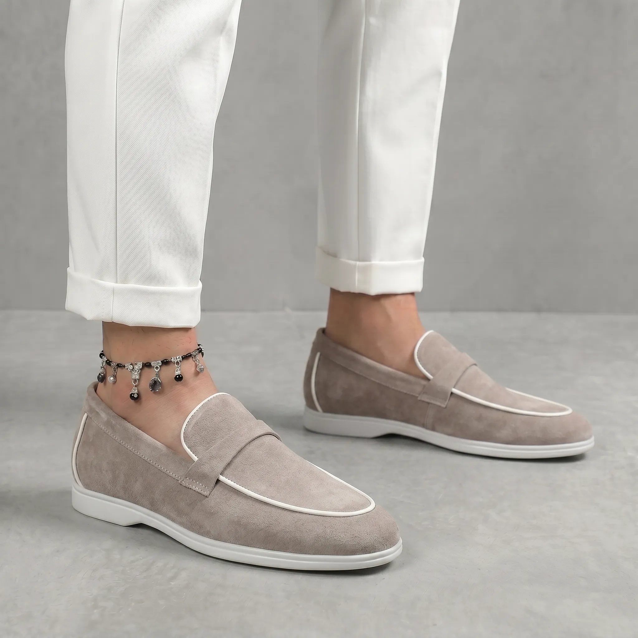 Mocassins Beige Daim de Luxe Tres Confortable - Femme - Image 6