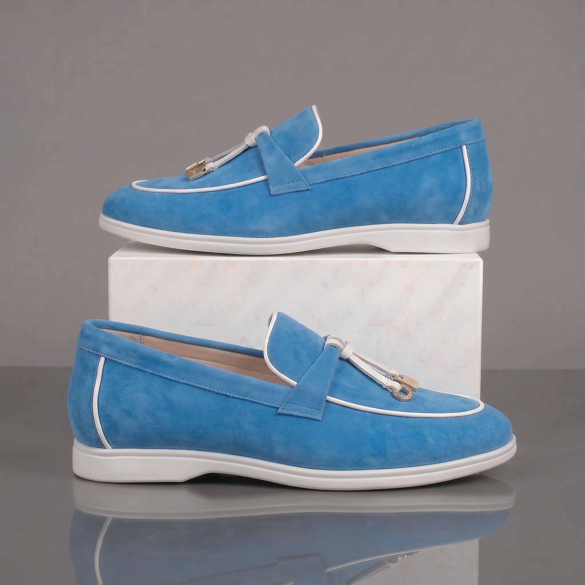 Mocassins Bleuciel Daim de Luxe Tres Confortable - Femme - Image 4